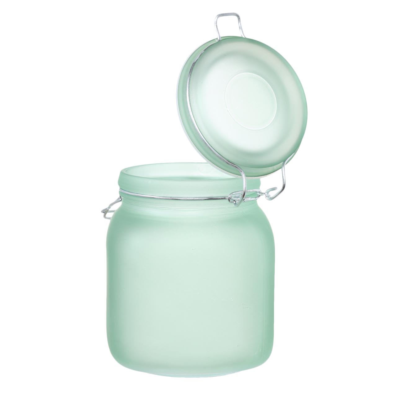 Food jar, 900 ml, with clip, glass / metal, green, Light kitchen изображение № 3