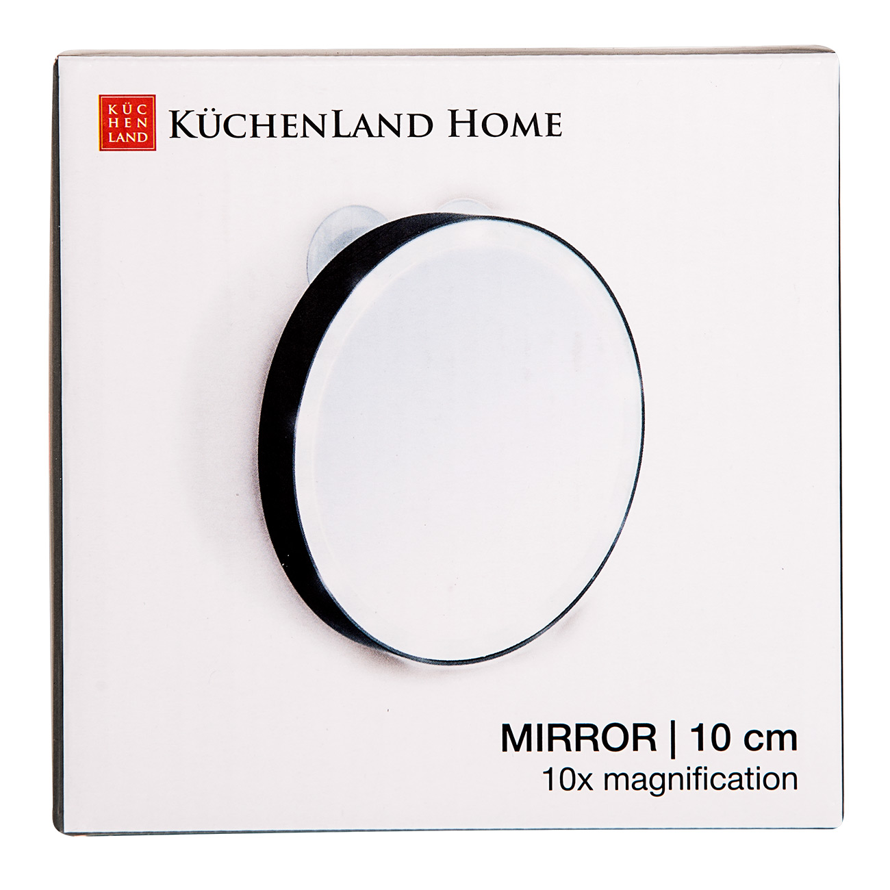 Hanging mirror, 10 cm, magnifying, illuminated, suction cup, plastic, Black, Mirror изображение № 3