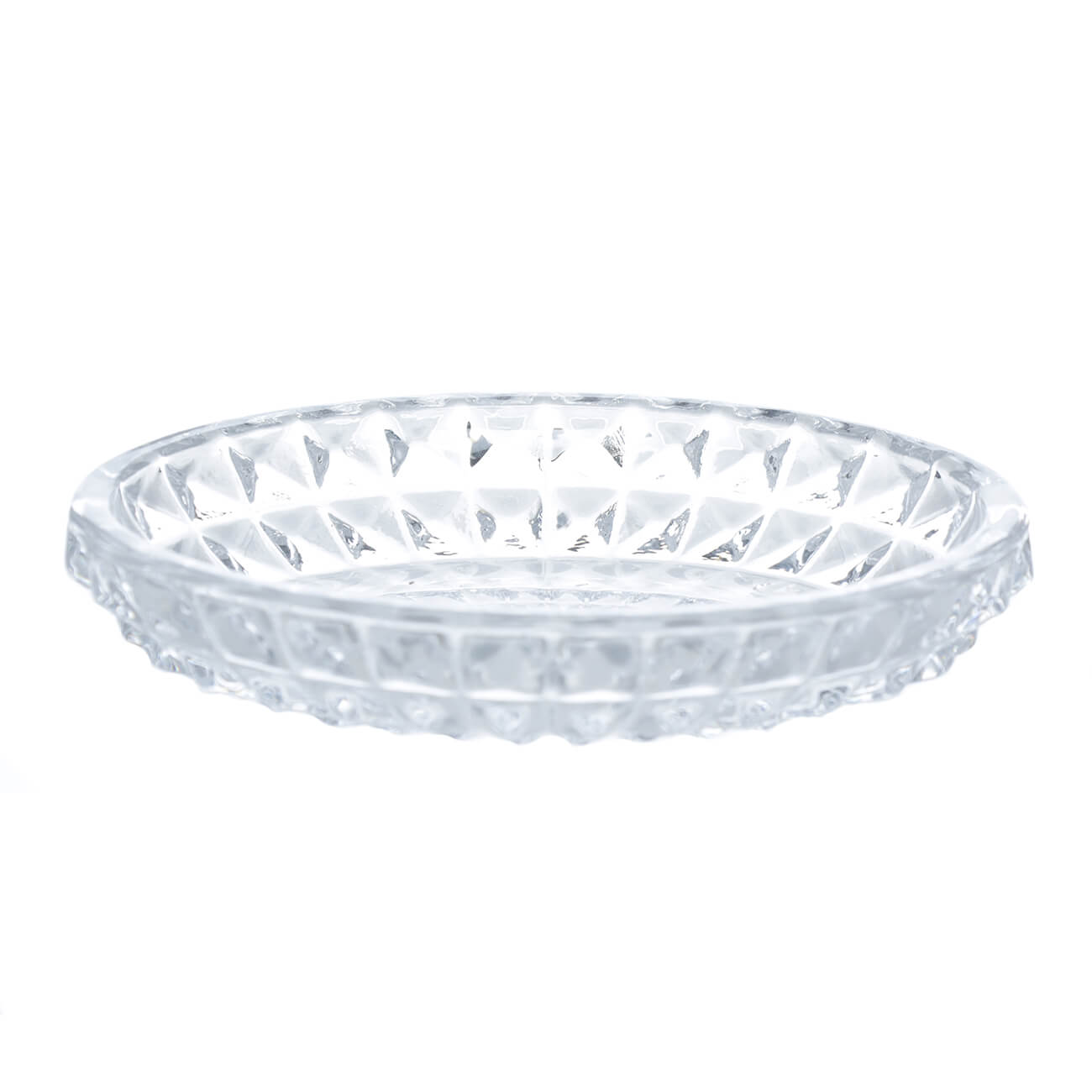 Soap dish, 13x10 cm, glass, oval, Diamond lights изображение № 1