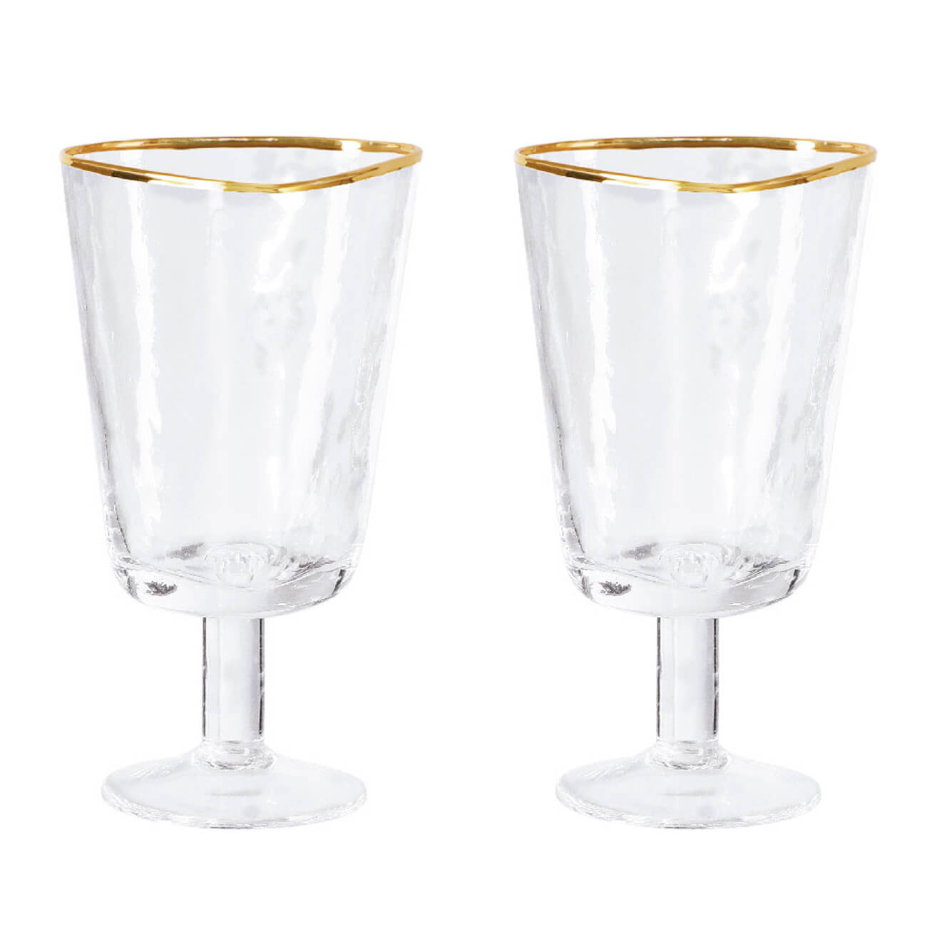 Cognac glass, 380 ml, 2 pcs, glass, golden edging, Triangle Gold изображение № 1