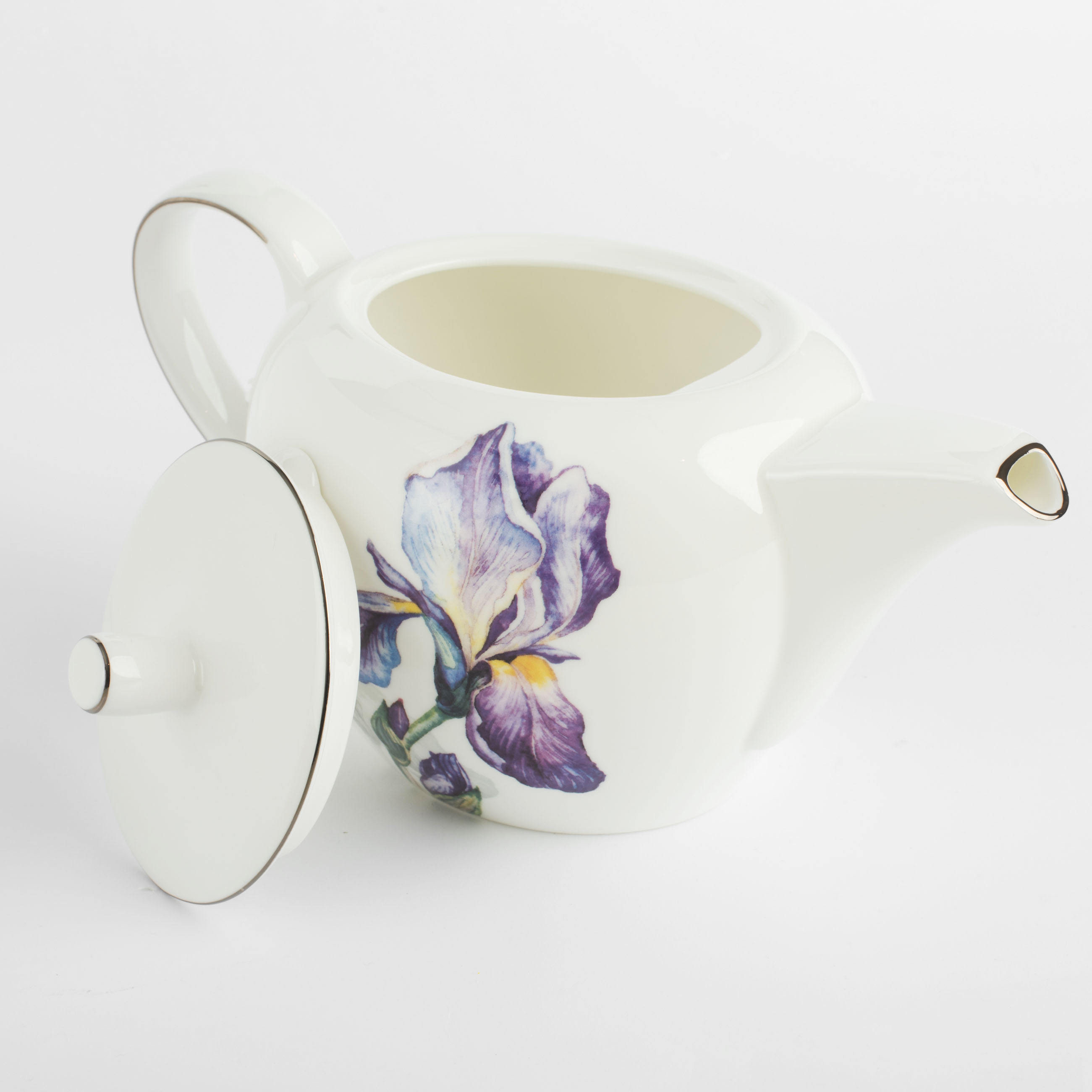 Teapot, 1.2 l, porcelain F, with silver edging, Irises, Antarctica Flowers изображение № 5