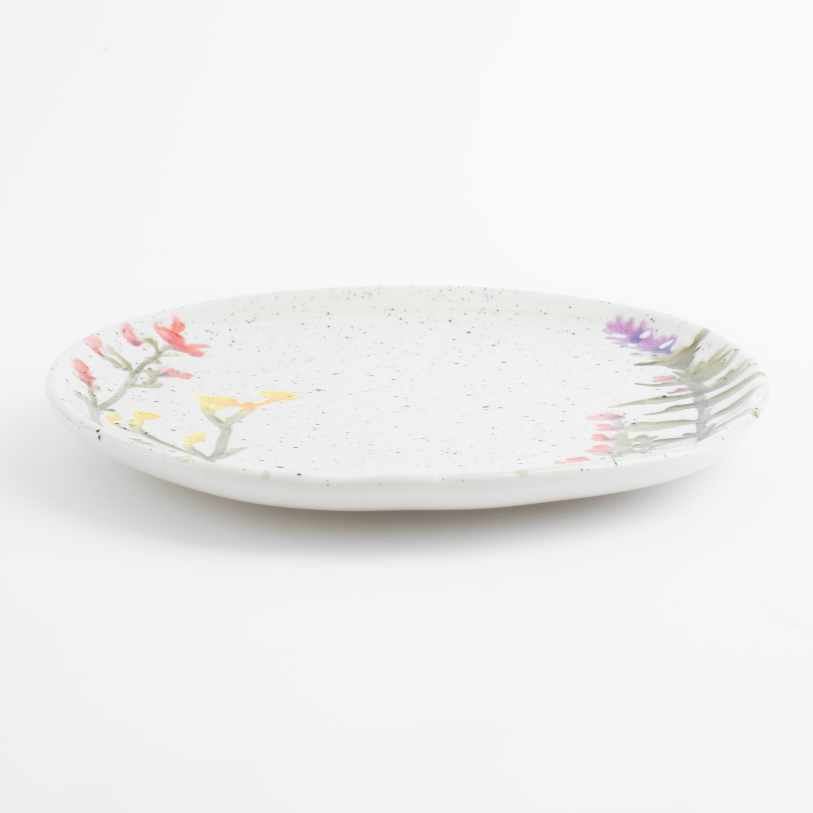 Dessert plate, 20 cm, ceramics, milky, speckled, Wildflowers, Meadow speckled изображение № 3