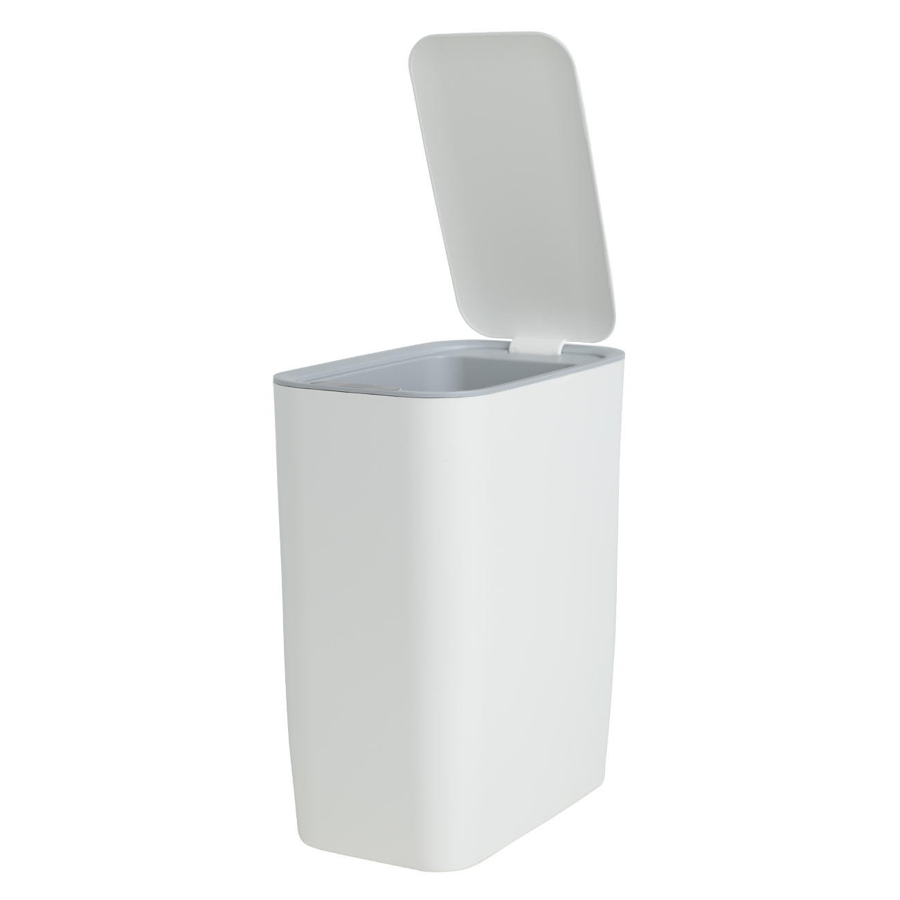 Waste bucket, 8 l, sensor, plastic, rectangular / narrow, white-grey, Sensor bin изображение № 2