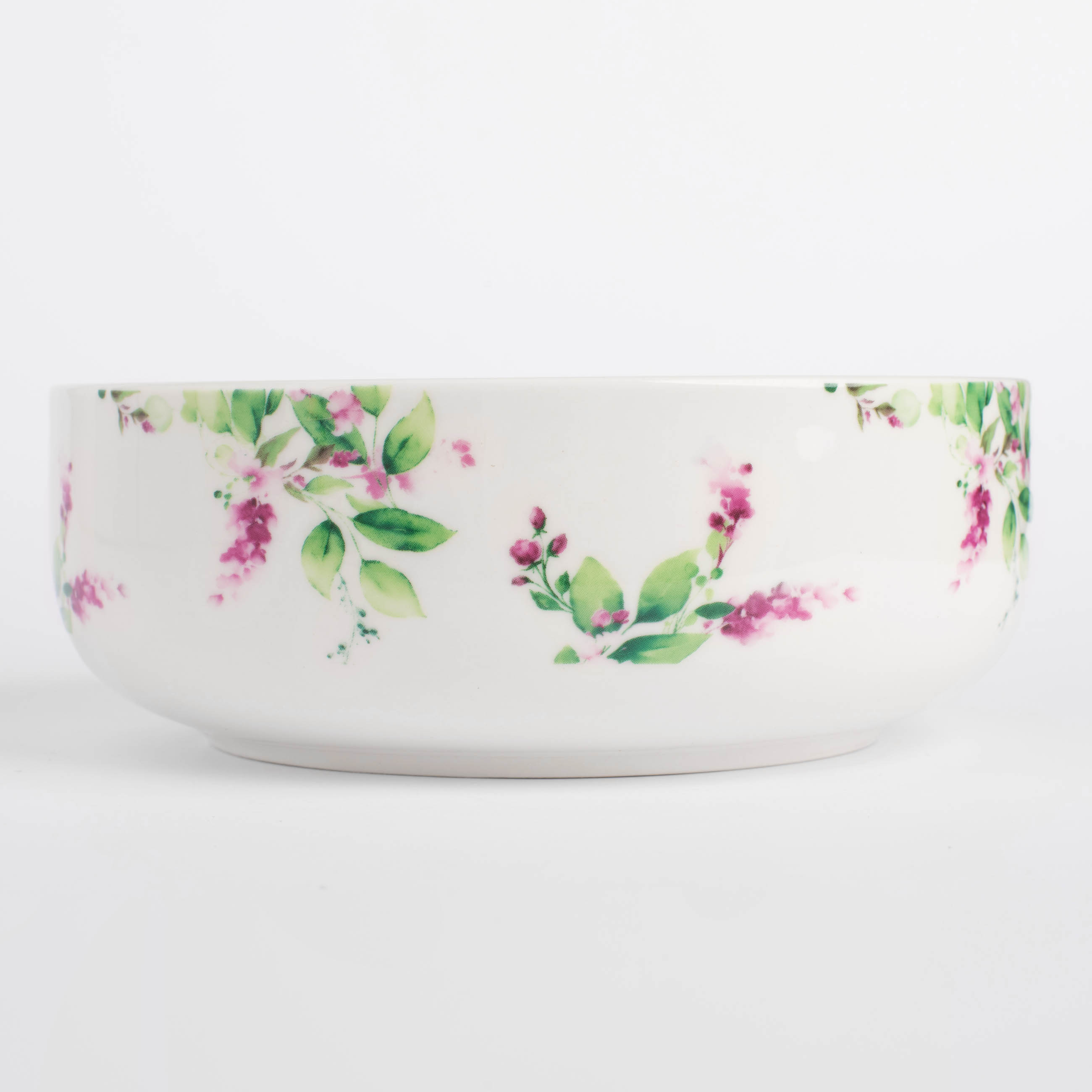 Salad bowl, 16x6 cm, 700 ml, porcelain N, white, Watercolor flowers, Senetti изображение № 2
