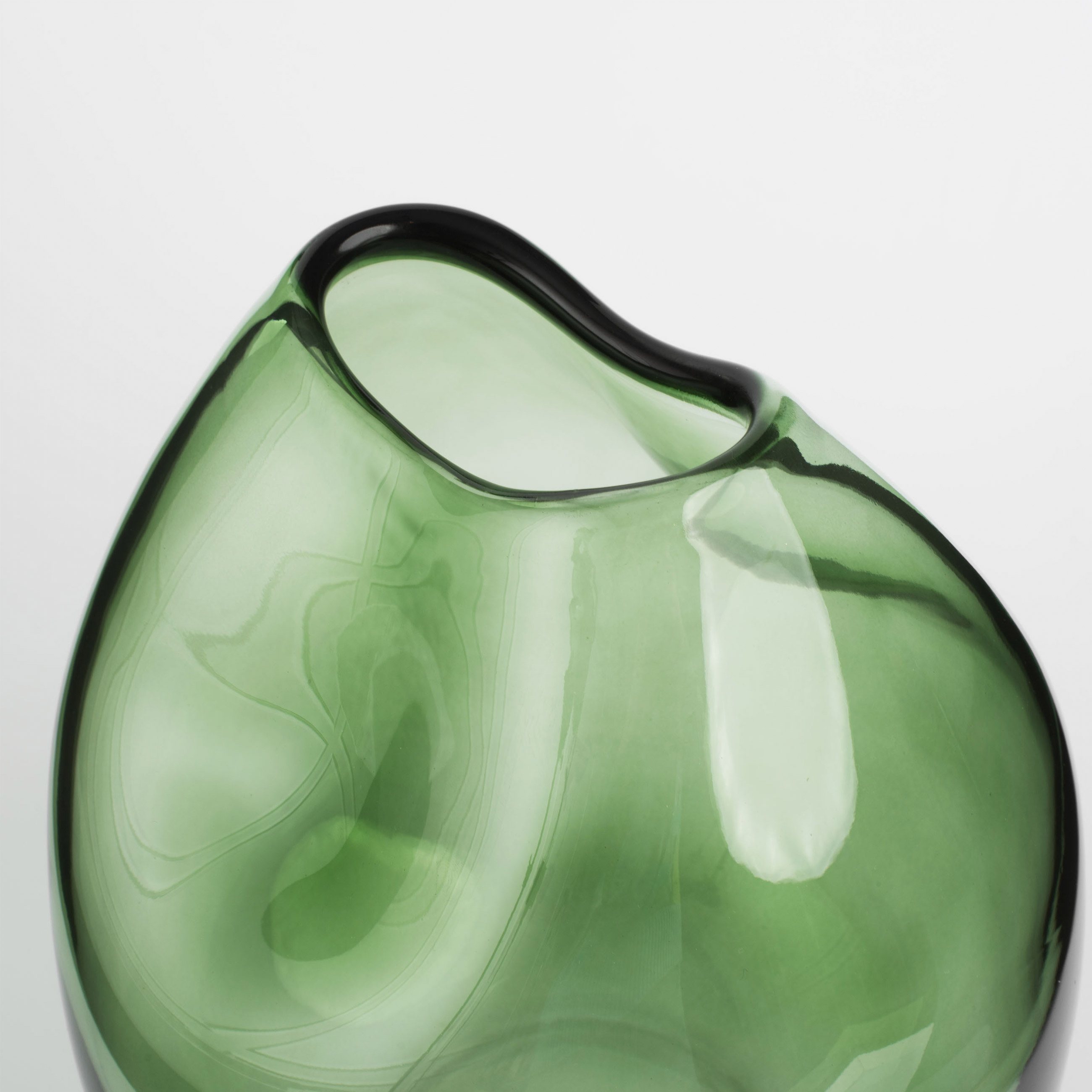 Flower vase, 25 cm, glass, green, Clear color изображение № 3