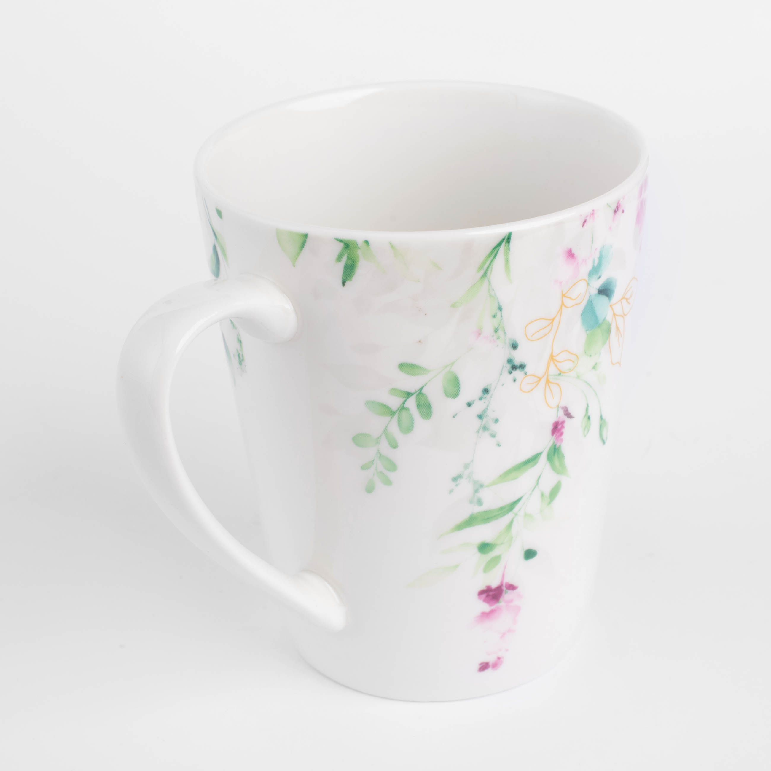 Mug, 420 ml, porcelain N, white, Watercolor flowers, Senetti изображение № 2