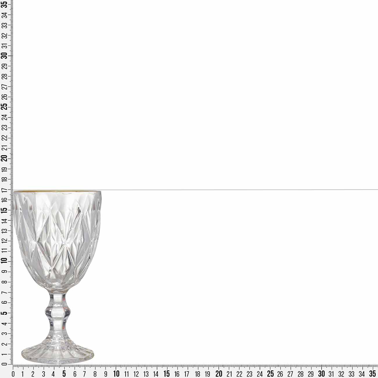 Wine glass, 300 ml, glass R, with golden edging, Rhomb gold изображение № 4