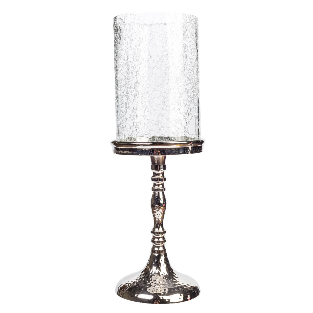 Candle holder, 32 cm, on a leg, glass / metal, silver, Fantastic R изображение № 1