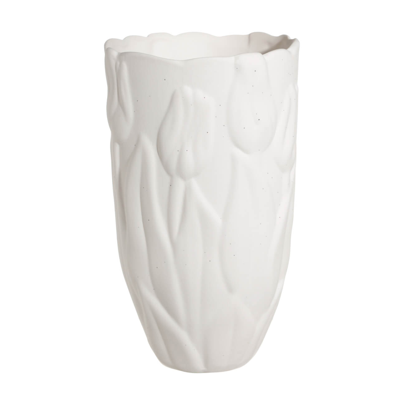 Flower vase, 20 cm, decorative, porcelain P, white, speckled, Tulips, Tulip изображение № 1