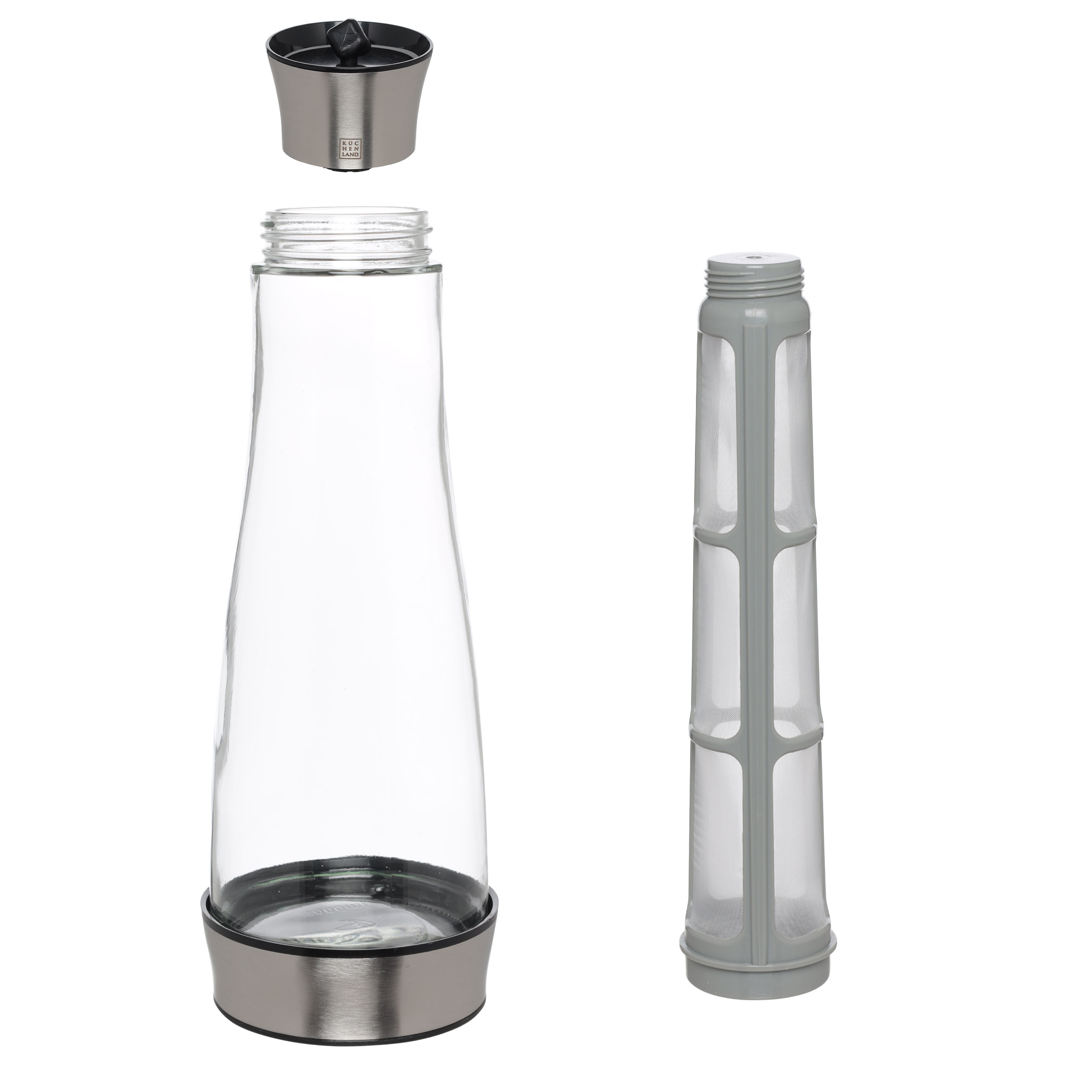 Decanter, 1 l, with lid and filter, glass / steel, Comfort изображение № 2