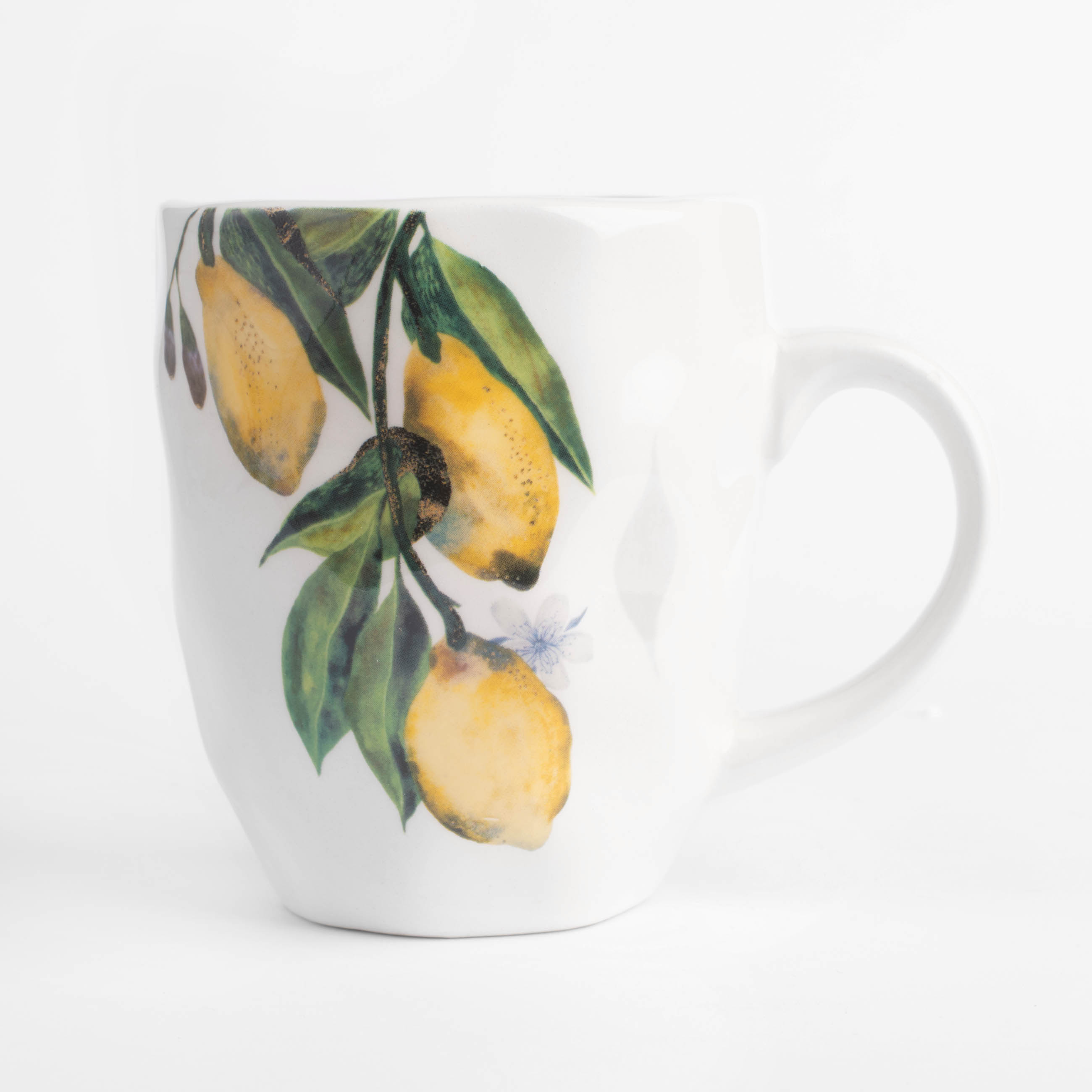 Mug, 320 ml, ceramic, white, Lemons on a branch, Sicily in bloom изображение № 4