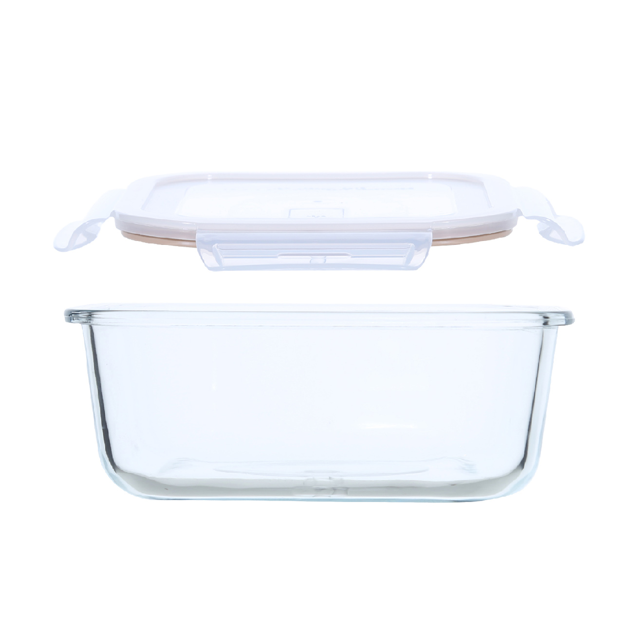 Container, 520 ml, with clips, with valve, glass T / plastic, square, Soft kitchen изображение № 3