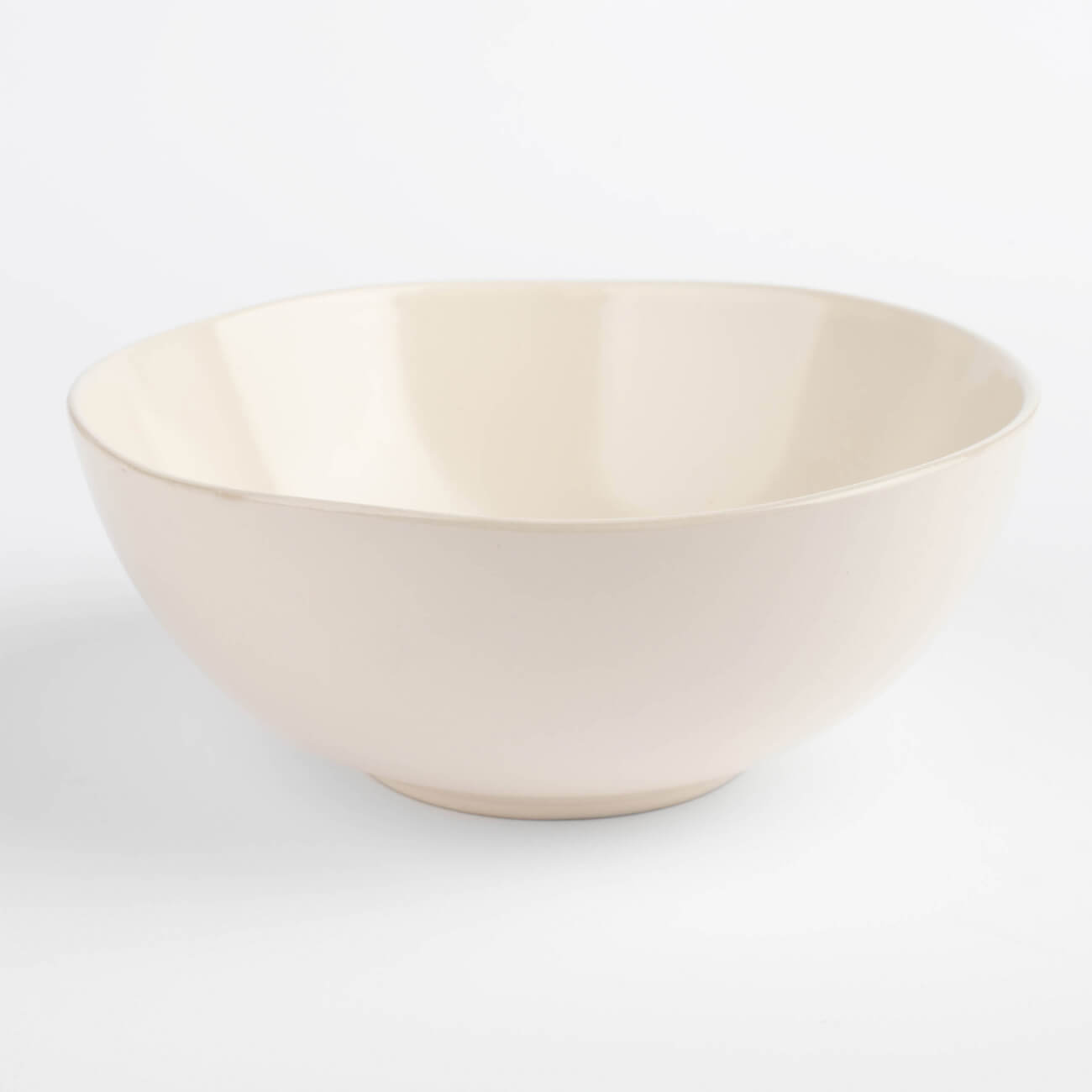 Salad bowl, 16x6 cm, 650 ml, ceramic, cream, Uneven edge, Verso изображение № 1
