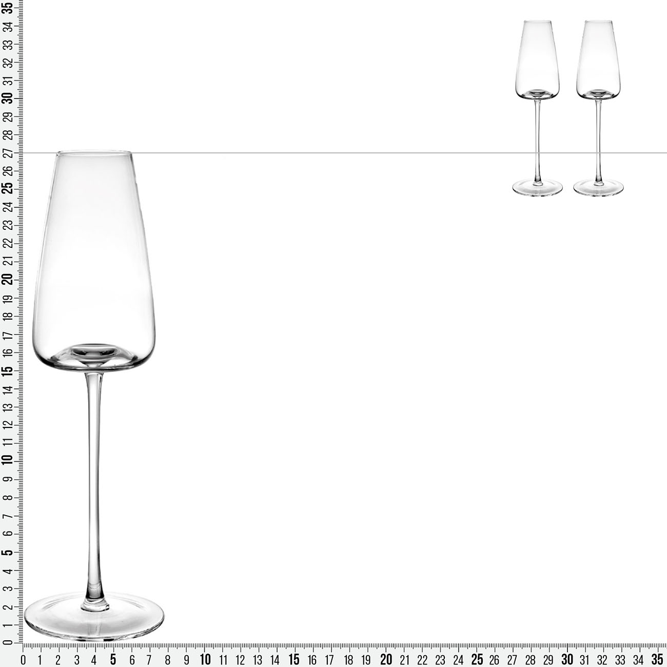Champagne glass, 270 ml, 2 pcs, glass, Sorento изображение № 7