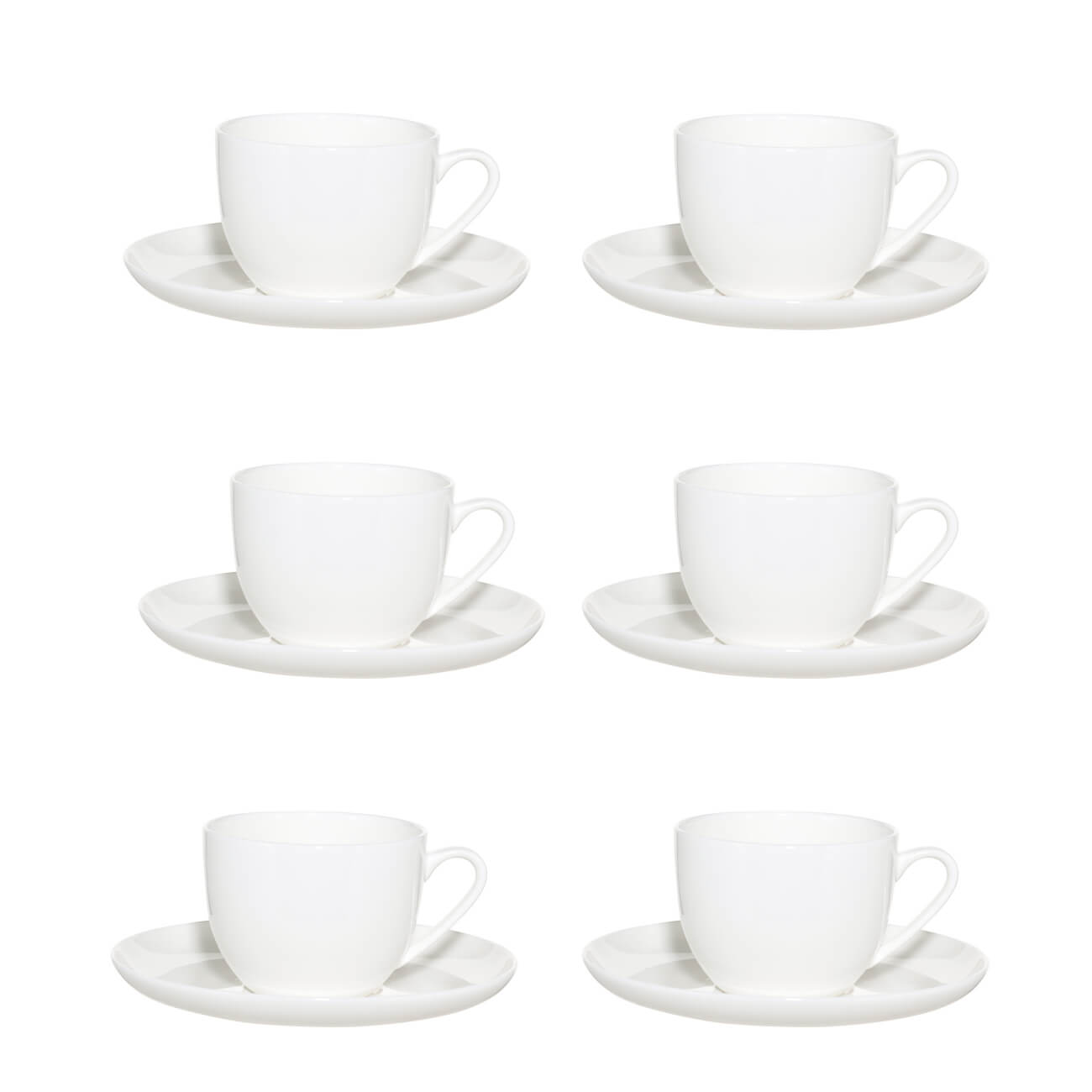 Tea pair, 6 pers, 12 pr, 250 ml, porcelain F, white, Ideal white изображение № 1