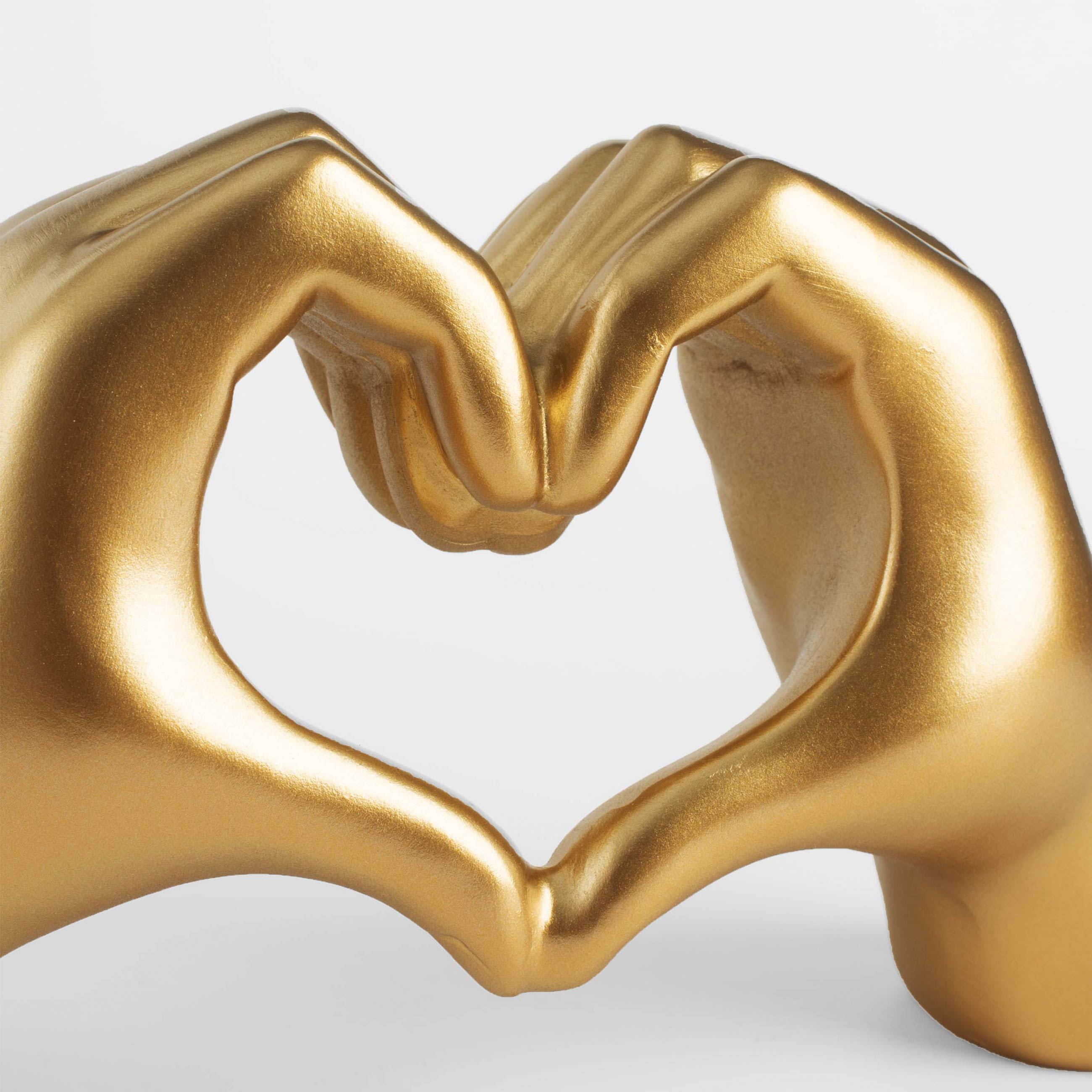 Figurine, 24 cm, polyresin, golden, Heart gesture, Hand изображение № 5