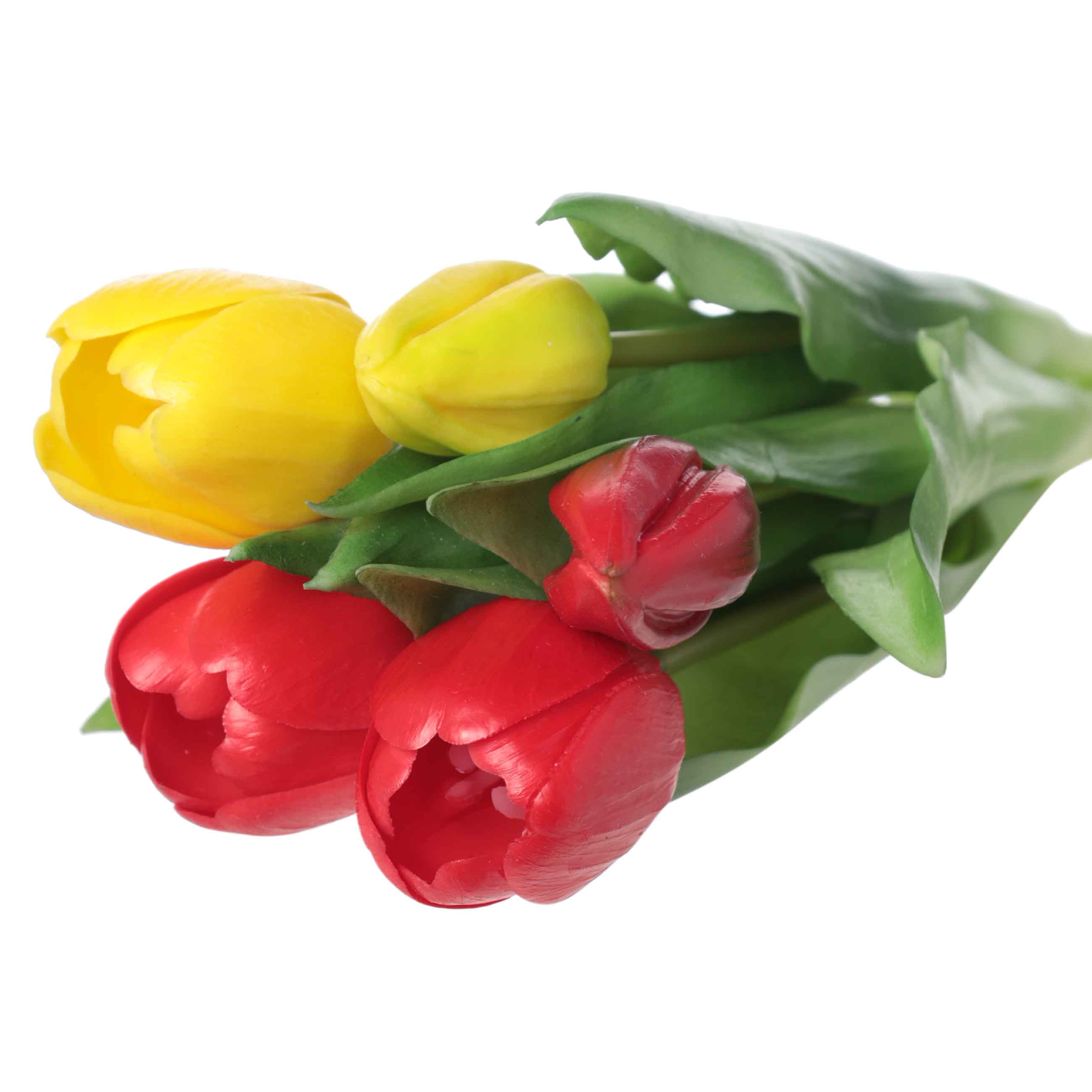 Decorative bouquet, 29 cm, packed, TEP / paper, Yellow and red tulips, Tulip garden изображение № 3