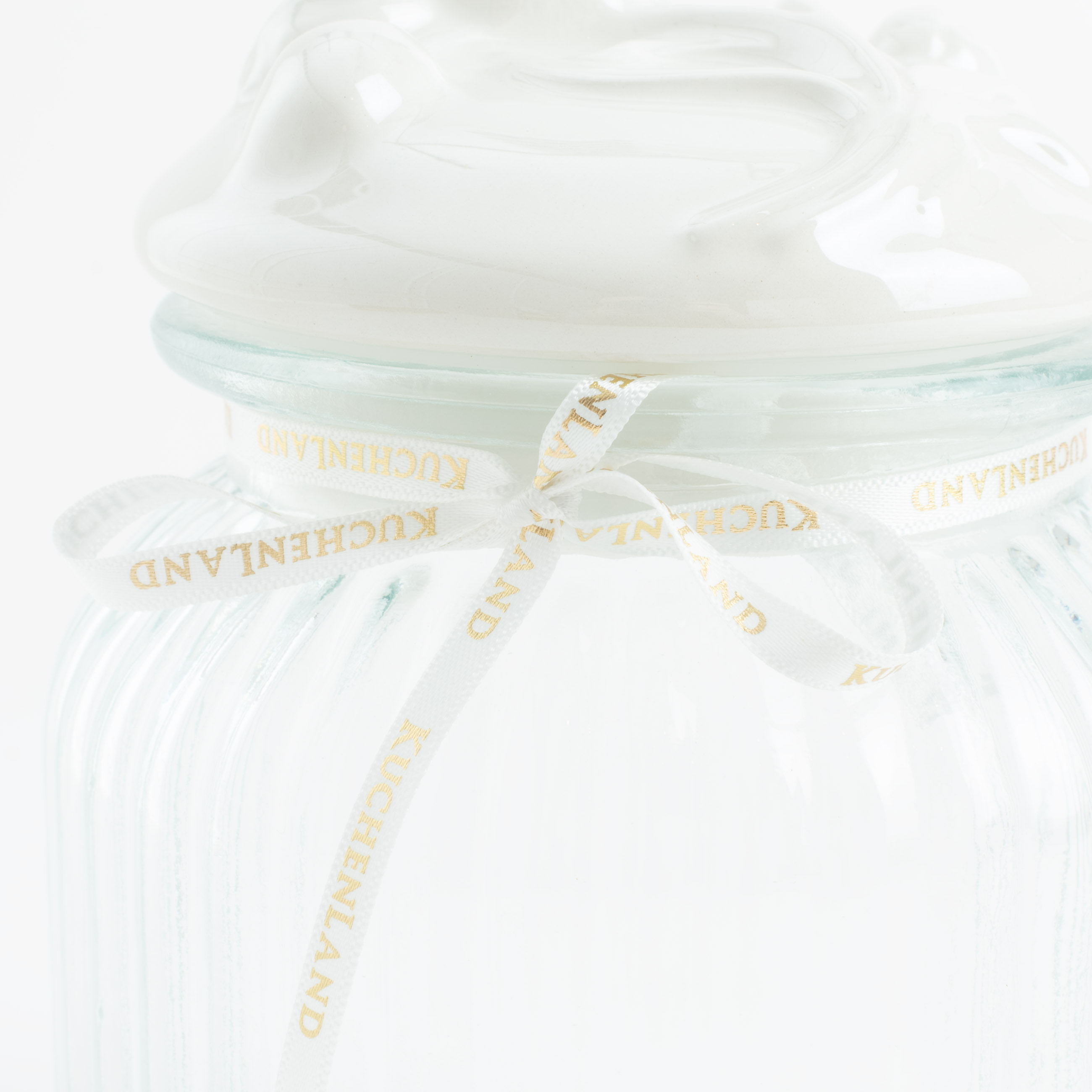 Food jar, 650 ml, glass R/ceramic, milk, Lily of the valley, May-lily изображение № 5