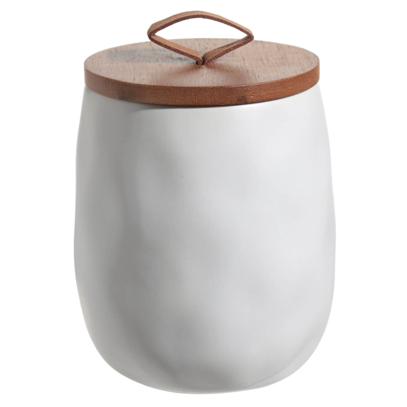 Bathroom box, 11 cm, ceramic/bamboo, milk, Diza изображение № 1