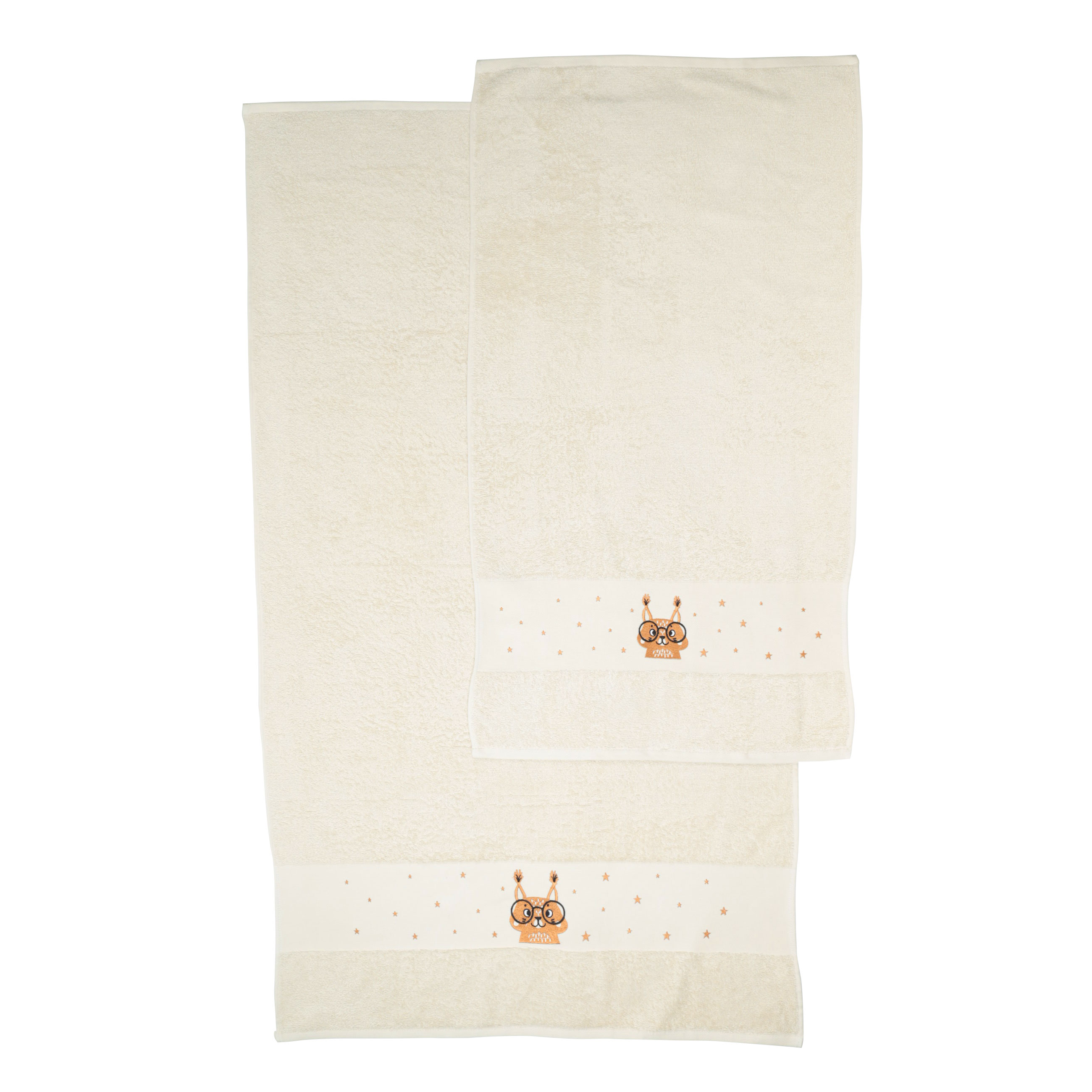 Children's towel, 70x120 cm, cotton, beige, Squirrel, Forest Animals изображение № 3