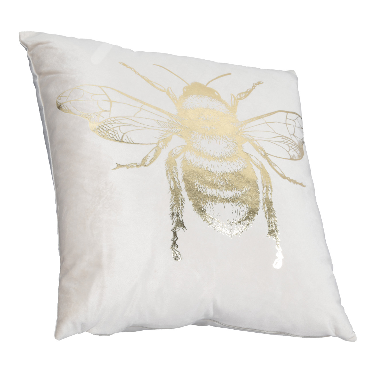 Decorative pillow, 45x45 cm, corduroy, beige, Golden bumblebee, Bugs изображение № 2