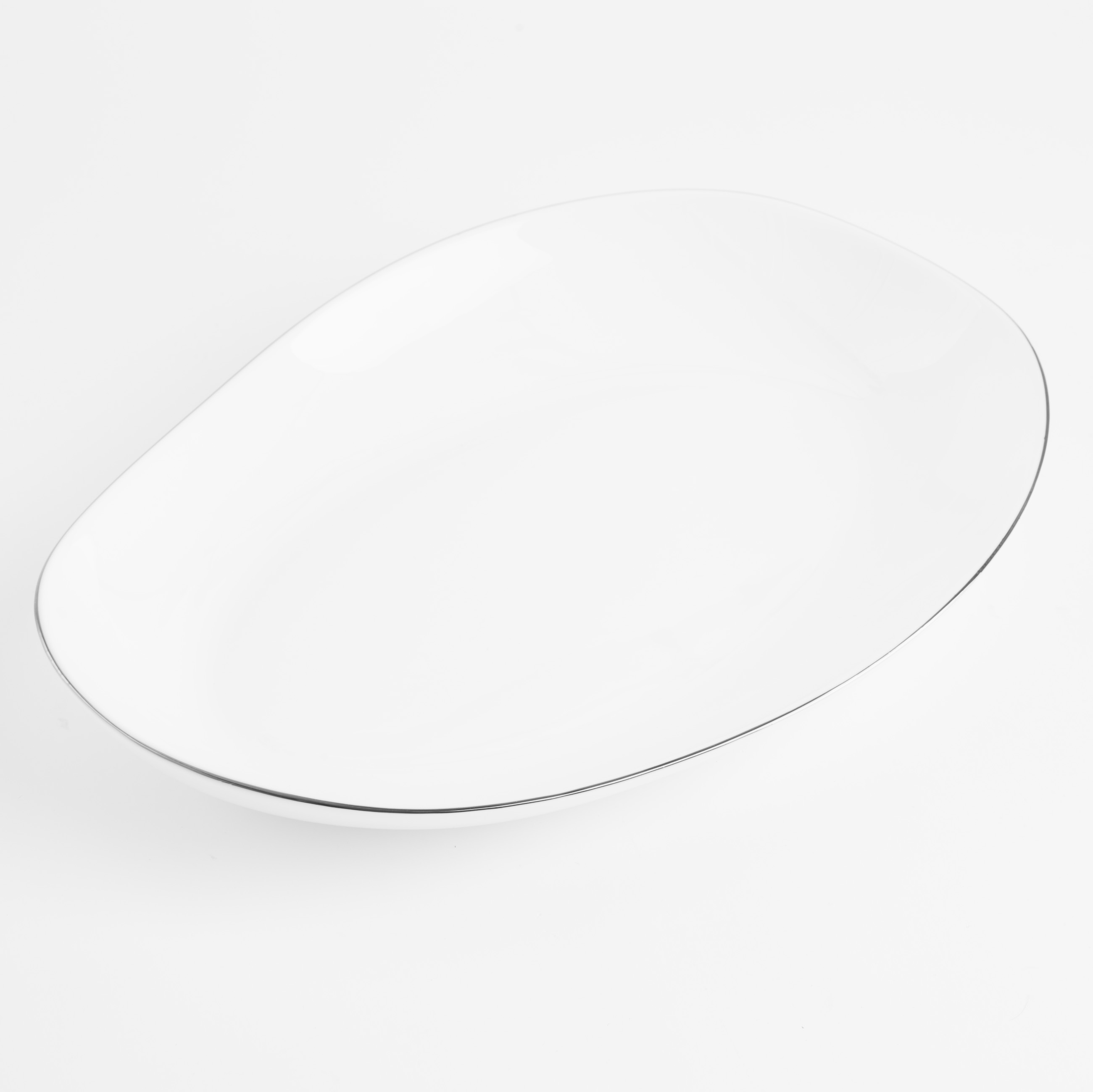 Dish, 26x19 cm, porcelain F, white, Bend silver изображение № 5