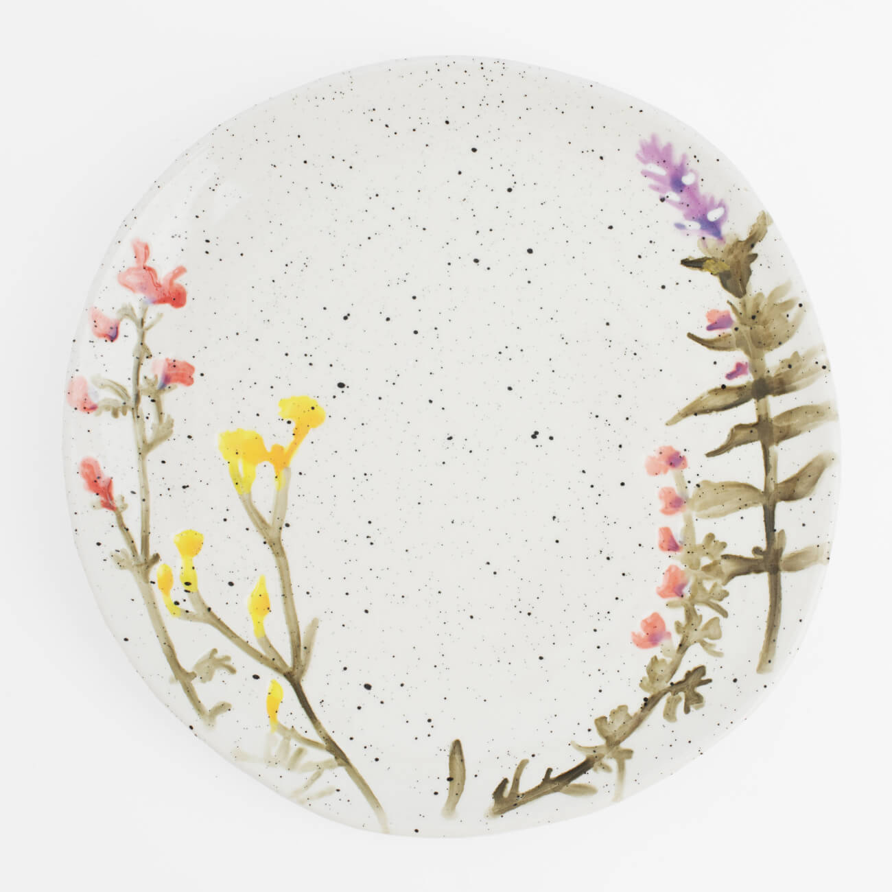 Dessert plate, 20 cm, ceramics, milky, speckled, Wildflowers, Meadow speckled изображение № 1