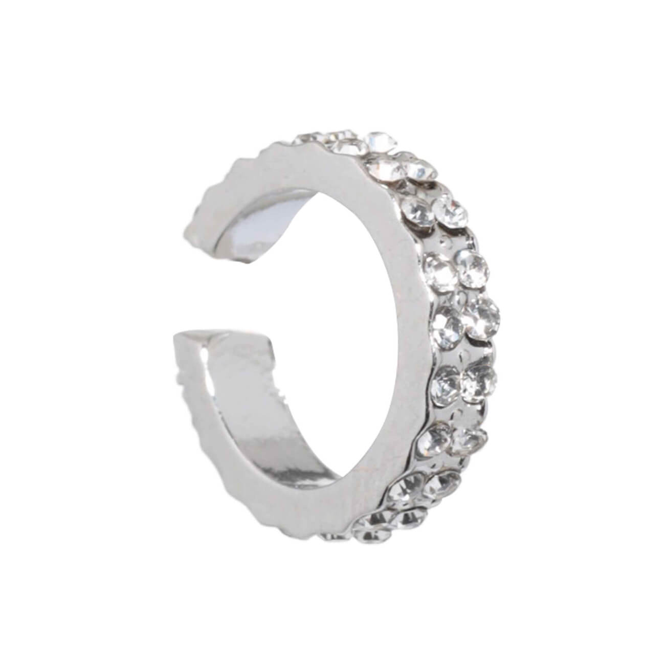 Cuff earring, 1 cm, metal, silver, Crystals, Jewelry crystal изображение № 1