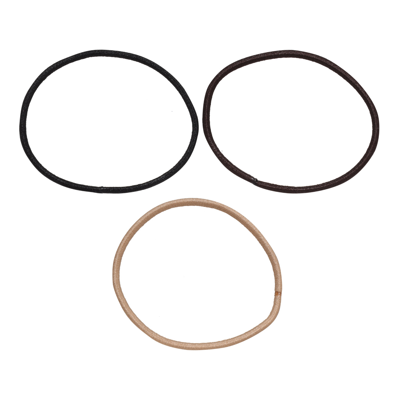 Elastic band for hair, 4 cm, 24 pcs, polyester, black / brown / beige, Basic изображение № 2