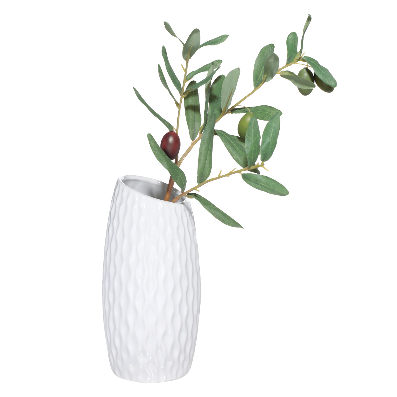 Flower vase, 23 cm, ceramic, white, Texture, Aerin изображение № 2