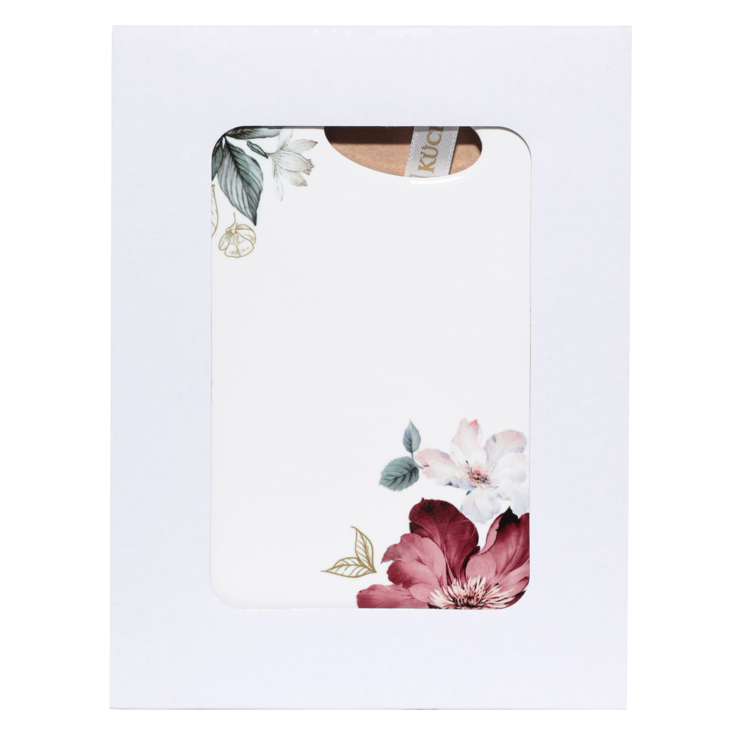 Hot plate, 15x20 cm, ceramic / cork, oval, white, Flower, Noir изображение № 3