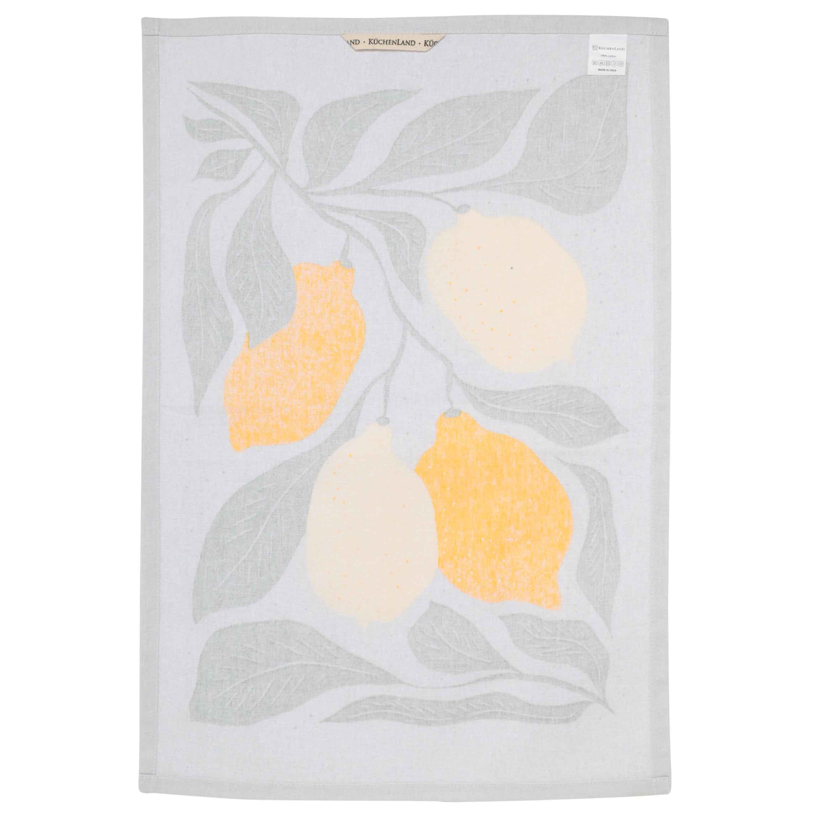 Kitchen towel, 40x60 cm, cotton, gray, Lemons on branches, Sicily in bloom изображение № 2
