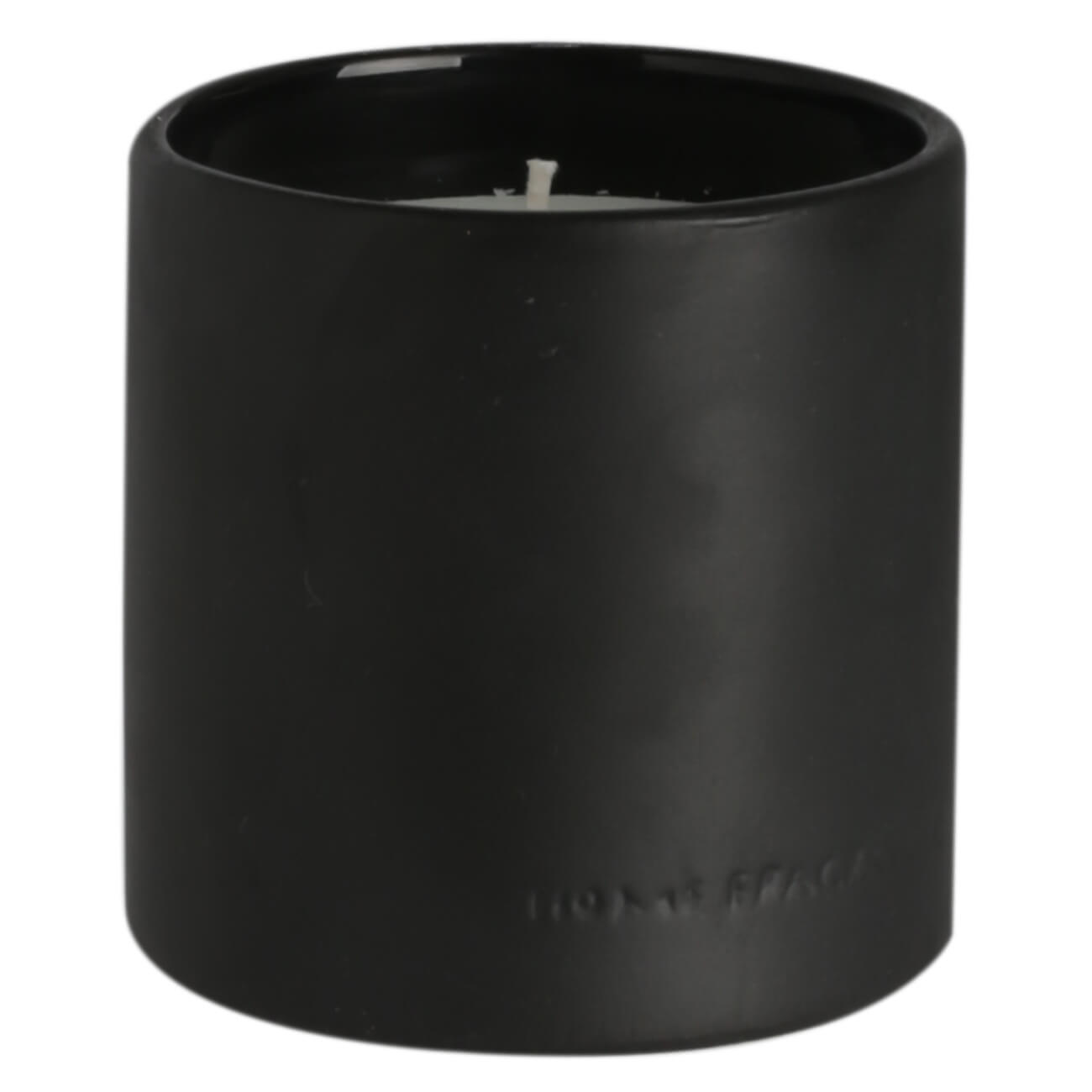Scented candle, 9 cm, in a candle holder, ceramic, black, Black forest, B&W изображение № 1