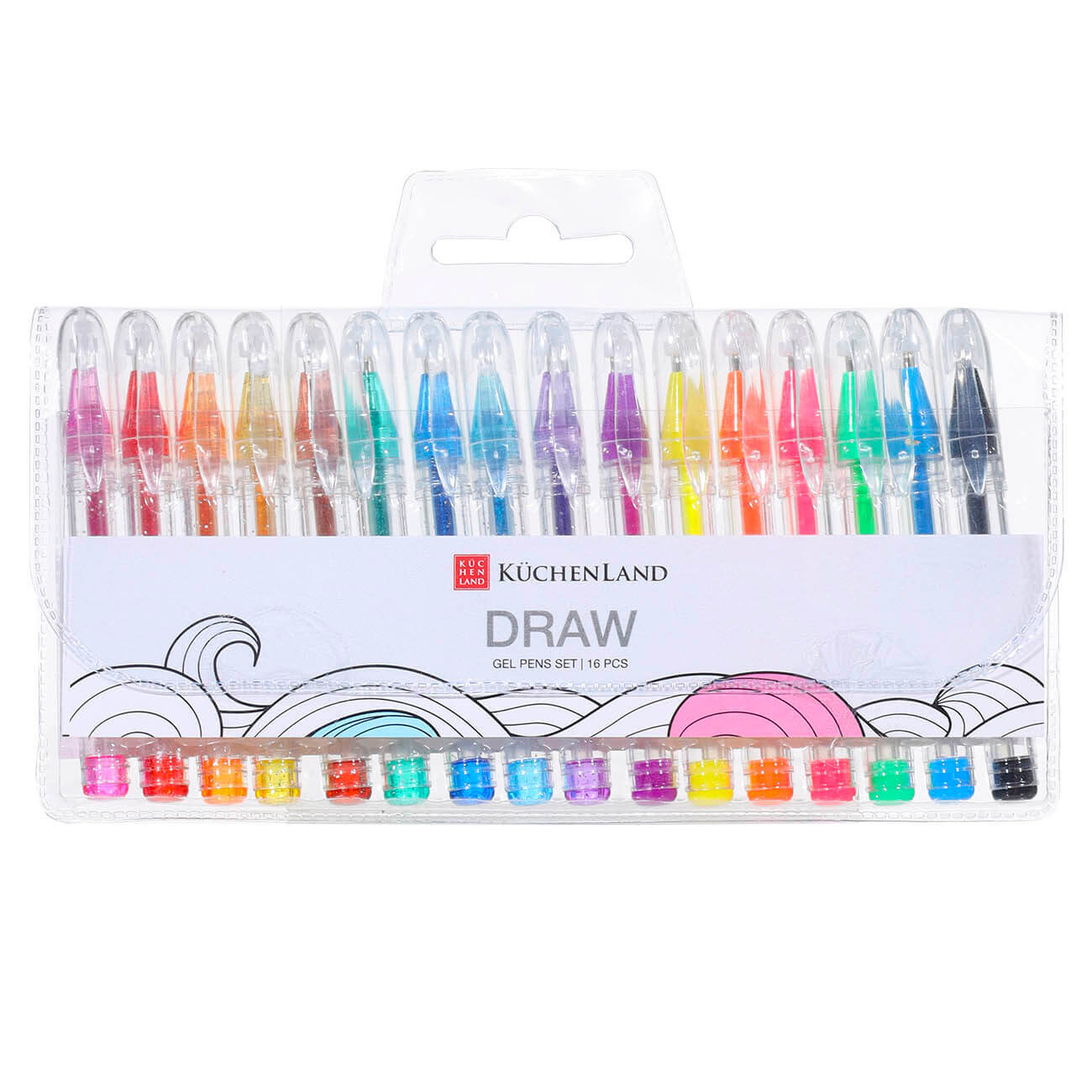 Set of gel pens, 16 pcs, plastic, colored, Little, Draw изображение № 1