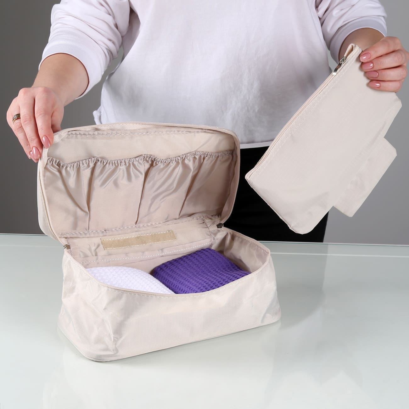 Underwear Organizer for women, 26х13х12 cm, beige, Easy Travel изображение № 3