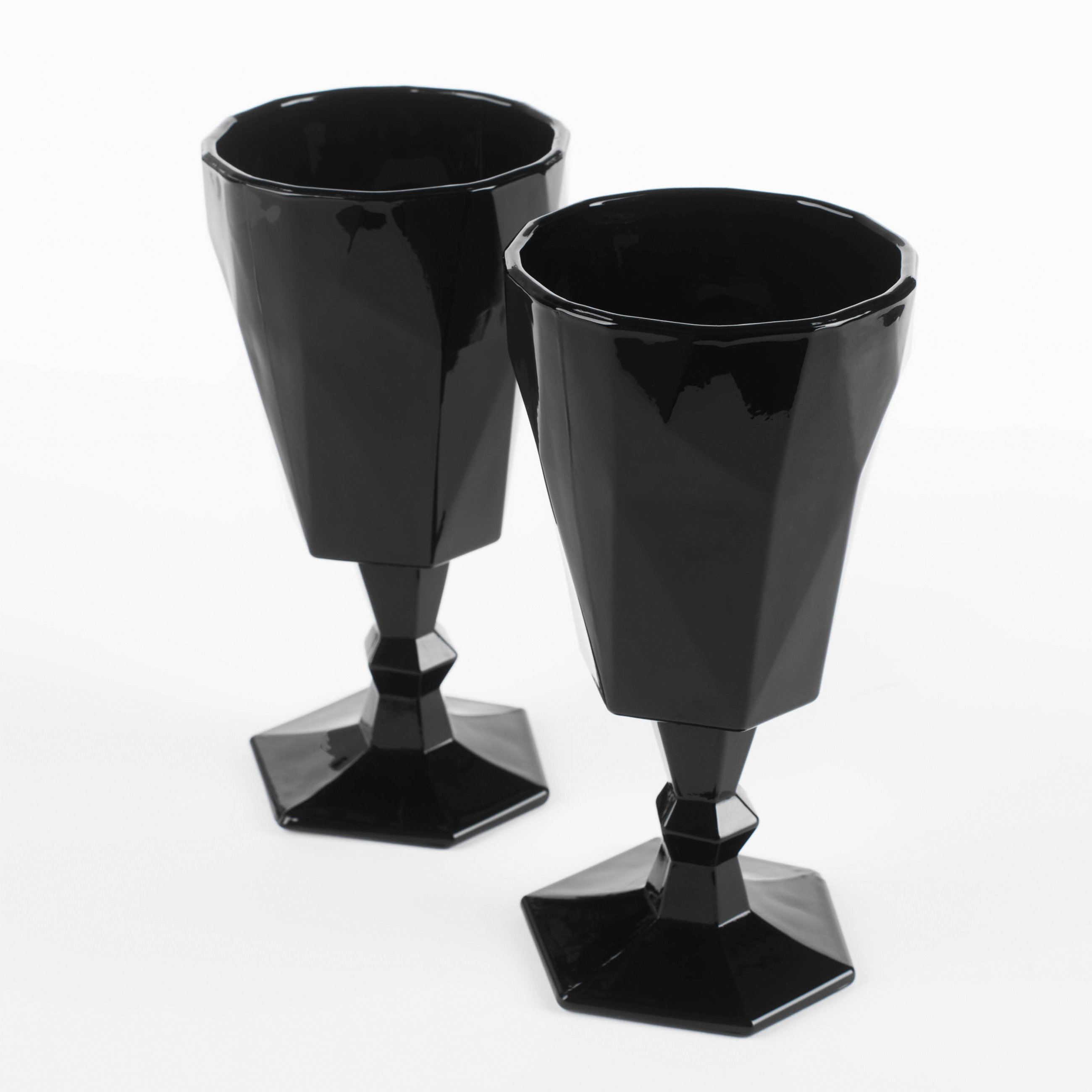 Wine glass, 280 ml, 2 pcs, glass R, black, Geometry color изображение № 2