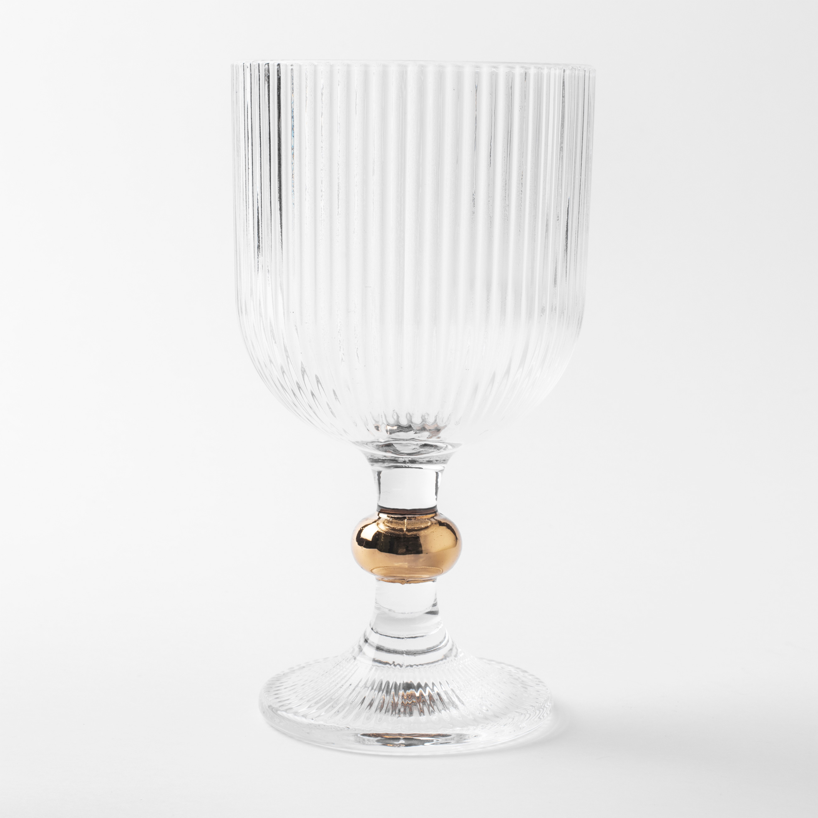 Wine glass, 360 ml, 4 pcs, on a stand, glass R / metal, Argos gold-t изображение № 6