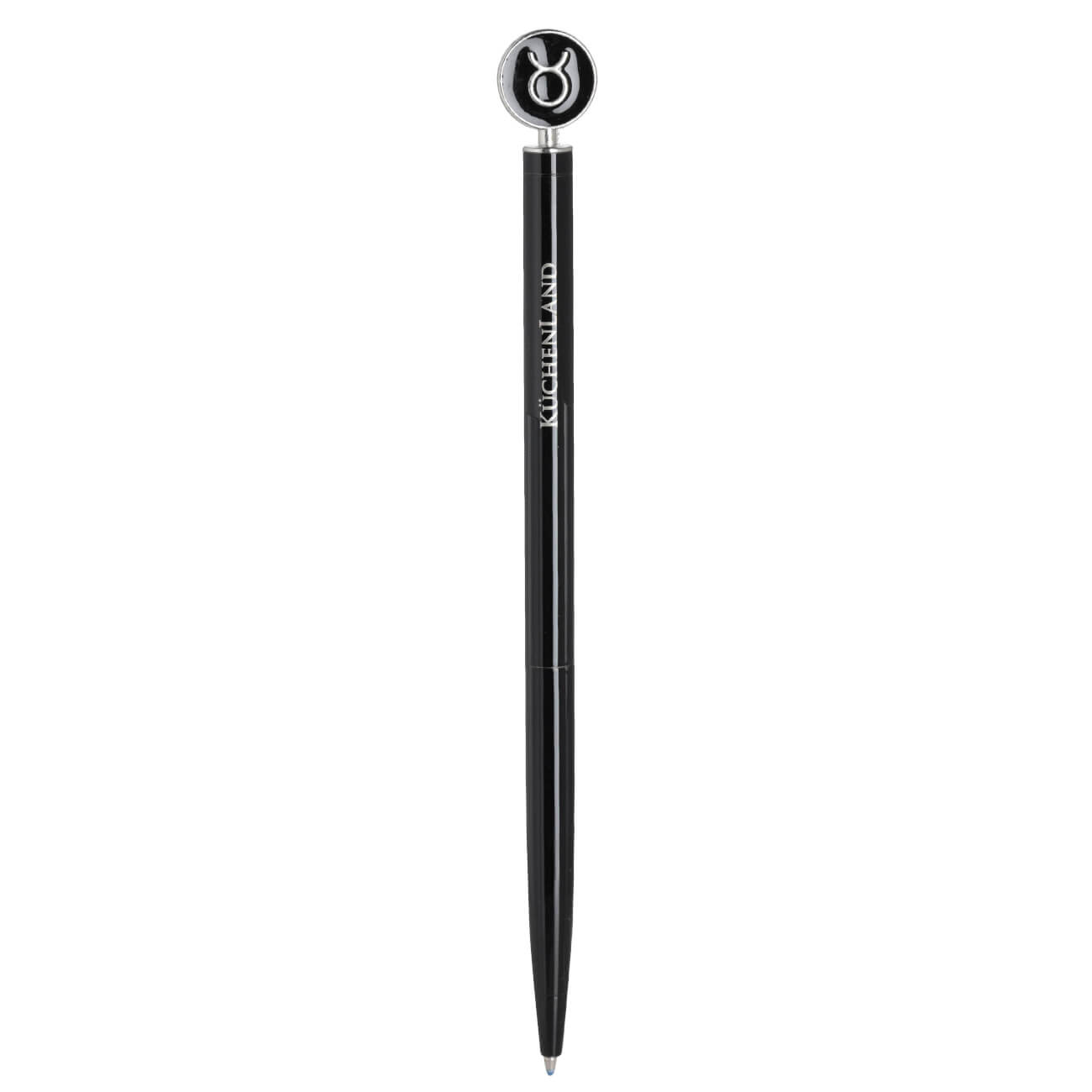 Ballpoint pen, 15 cm, with a figure, steel, black and silver, Taurus, Zodiac изображение № 1