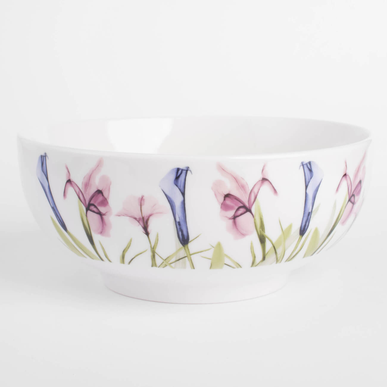 Salad bowl, 20x8 cm, 900 ml, porcelain N, white, Pastel flowers изображение № 1