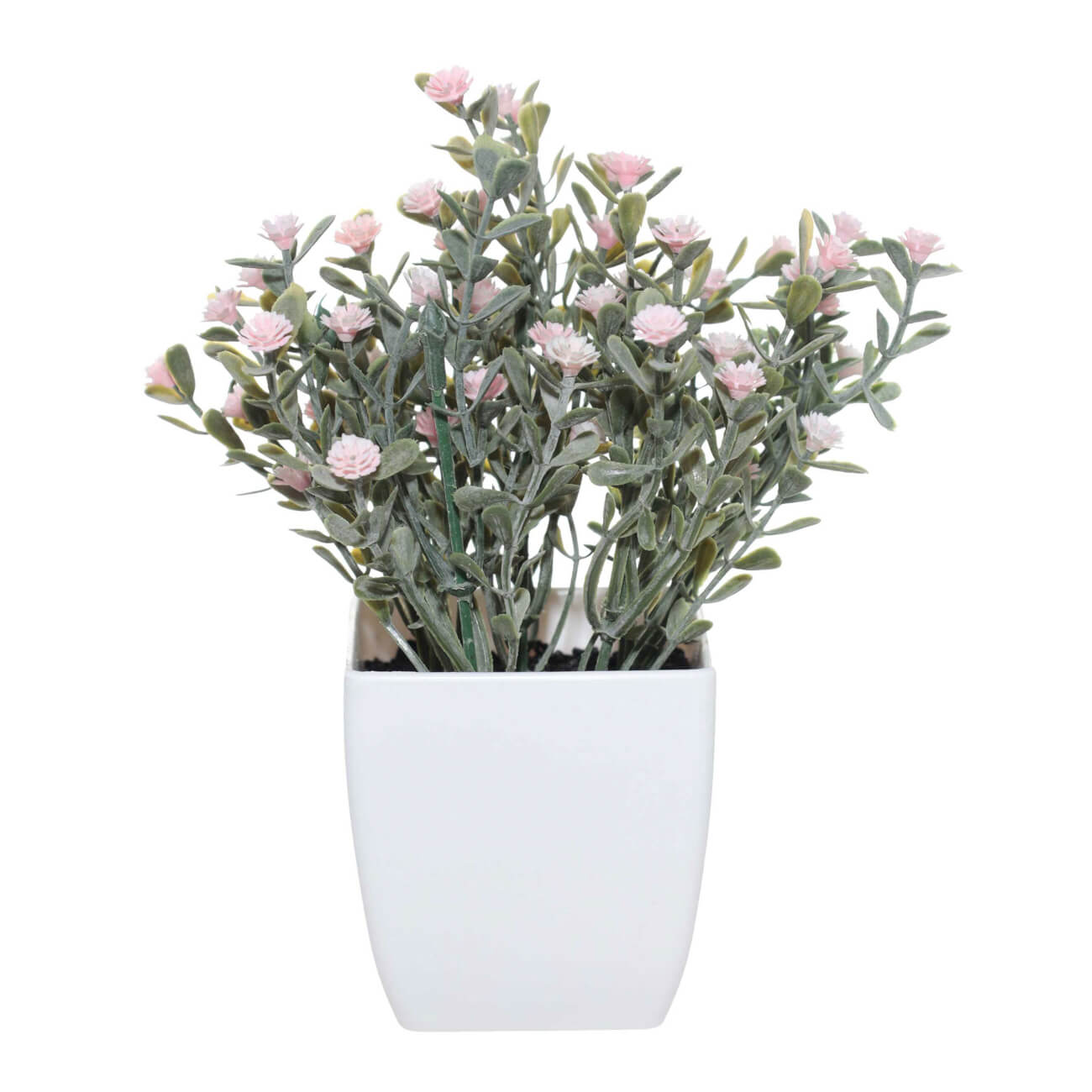 Artificial plant, 17 cm, potted, plastic / metal, Pink flowers, Pot garden изображение № 1