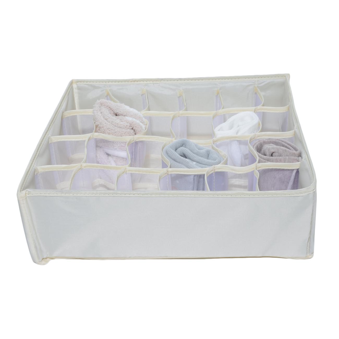 Organizer-divider for drawers, 35x35 cm, 24 otd, textile, beige, Pedant light изображение № 2