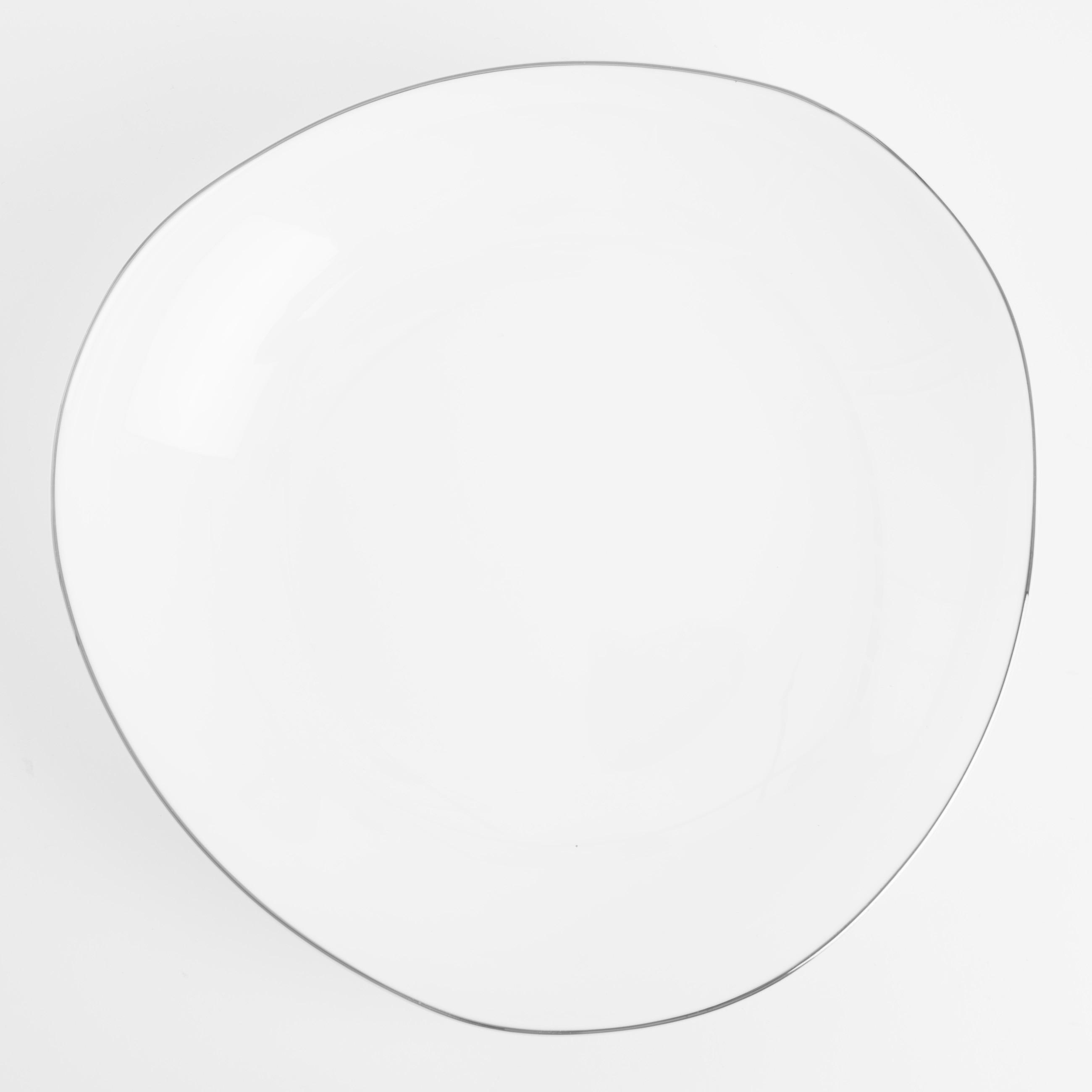 Soup plate, 21x4 cm, porcelain F, white, Bend silver изображение № 4