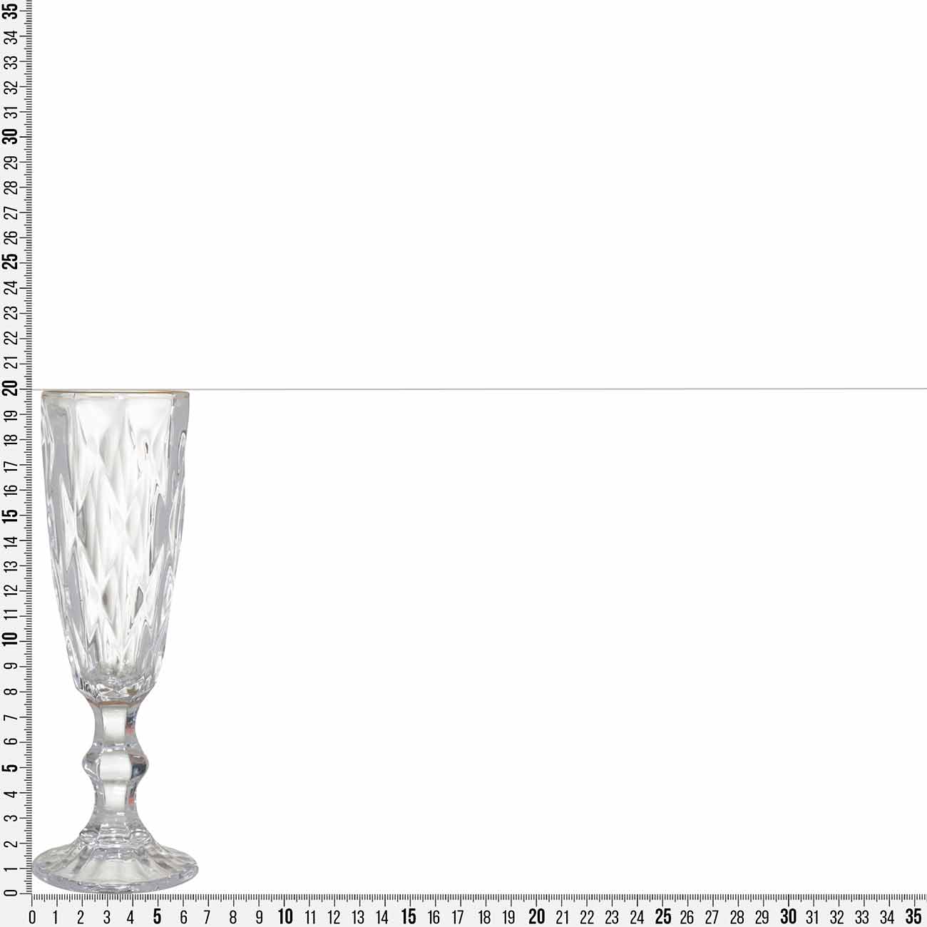 Champagne glass, 170 ml, glass R, with golden edging, Rhomb gold изображение № 3