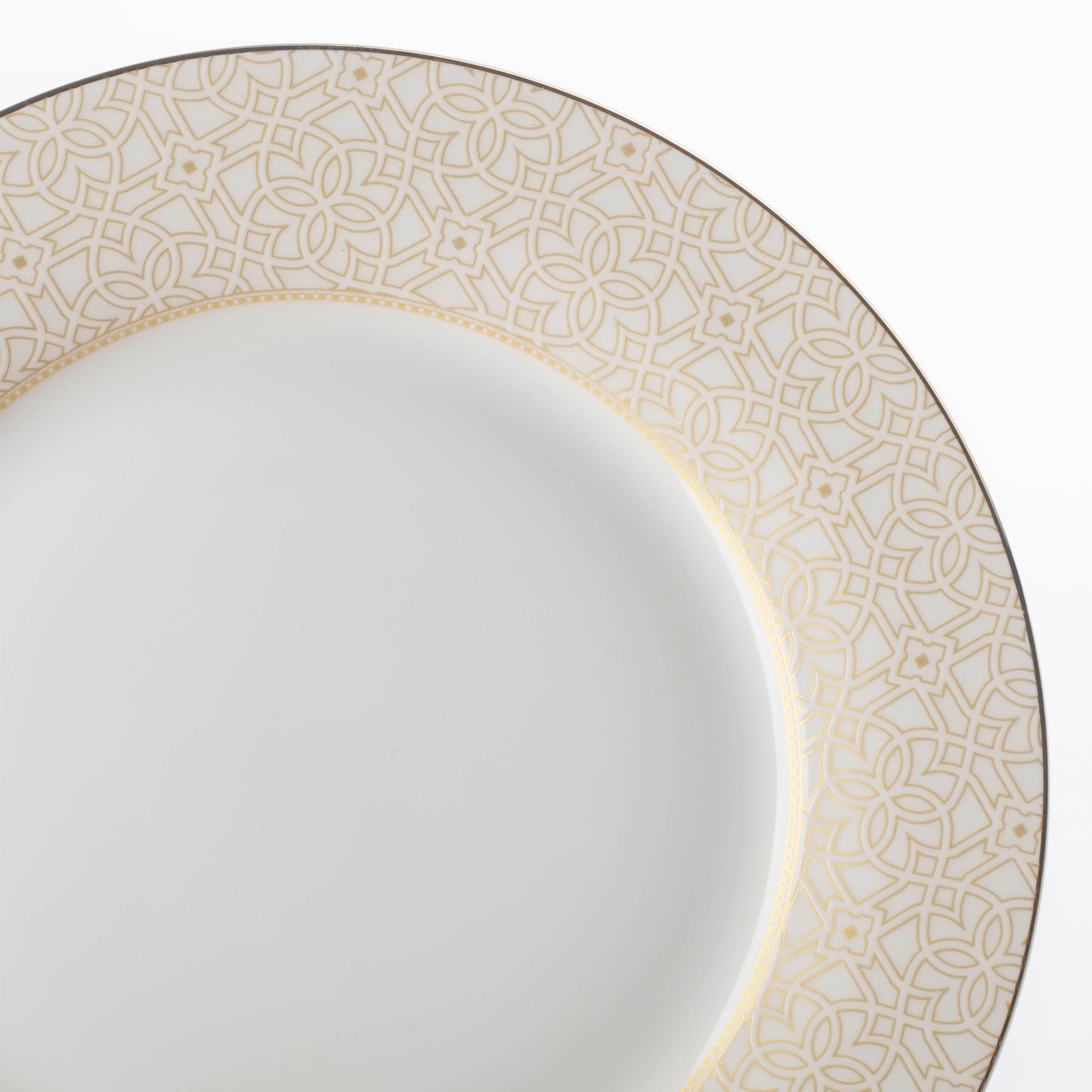 Dessert plate, 19 cm, porcelain F, gray, with golden edging, Ornament, Liberty изображение № 4