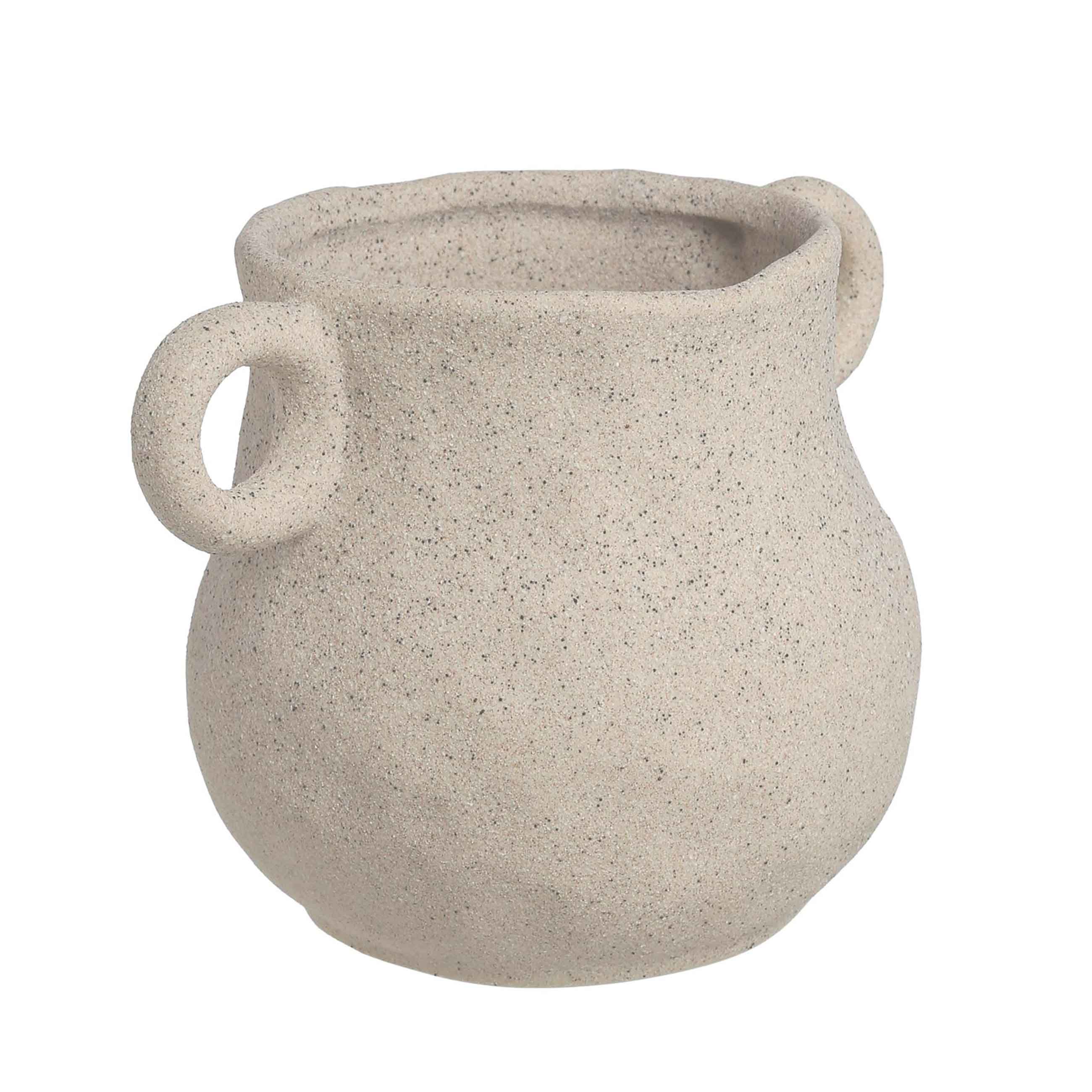 Decorative vase, 13 cm, with handles, ceramic, grey, Antic изображение № 2