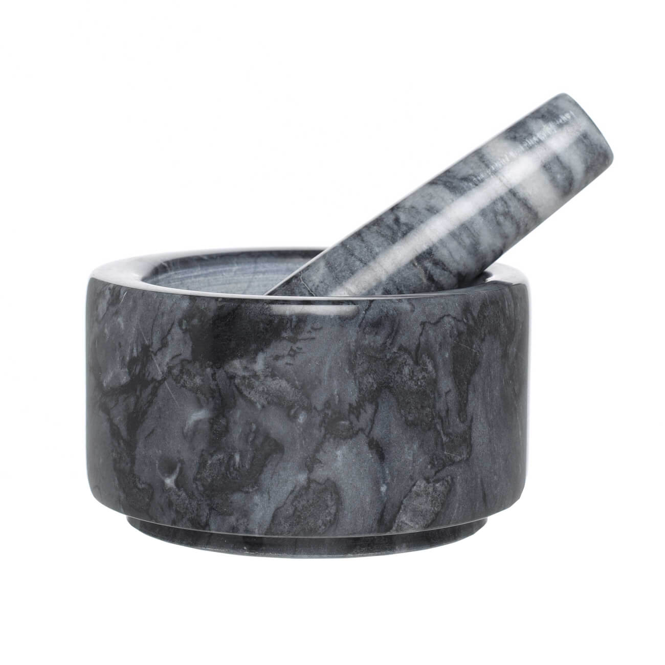 Spice mortar, 11 cm, with pestle, marble, Black, Marble изображение № 1