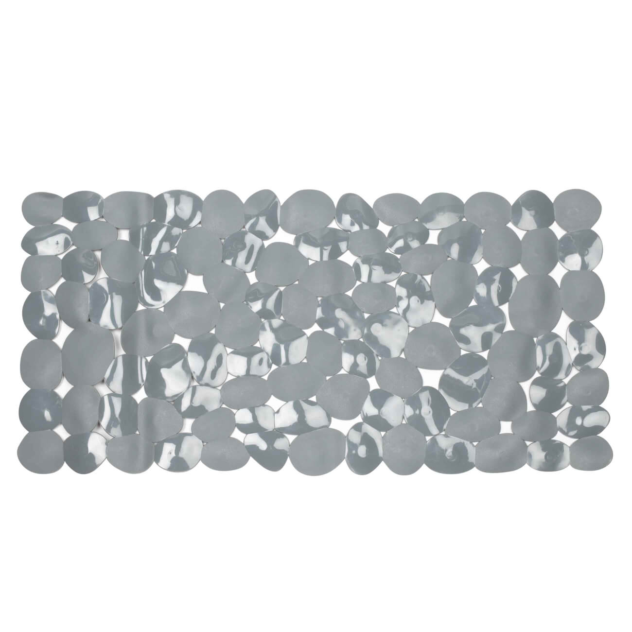 Bath/shower mat, 35x70 cm, with suction cups, PVC, Rectangular, Grey, Stones 2, Pebble изображение № 1