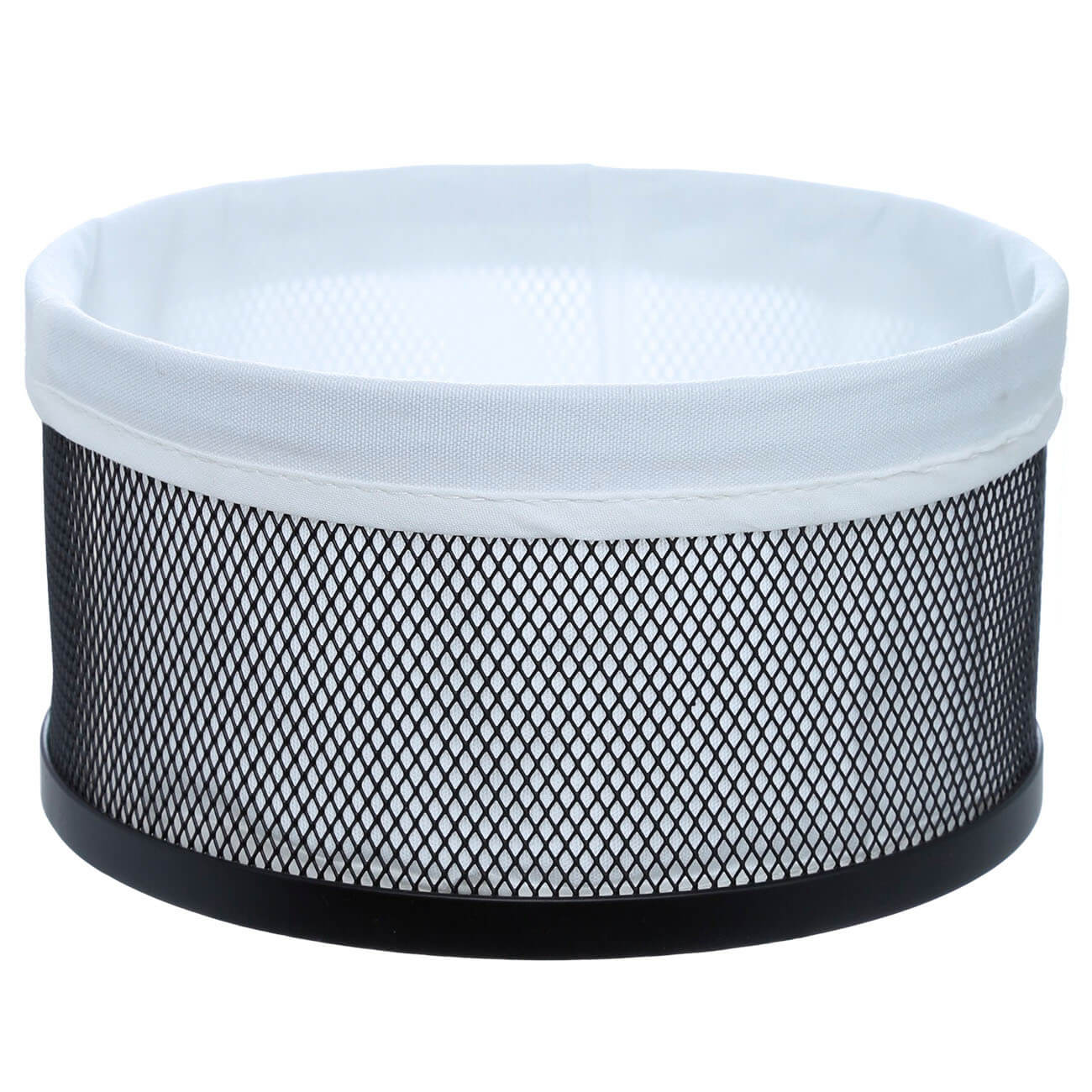 Bread basket, 20 cm, cotton / metal, round, white and black, X-Loft изображение № 1