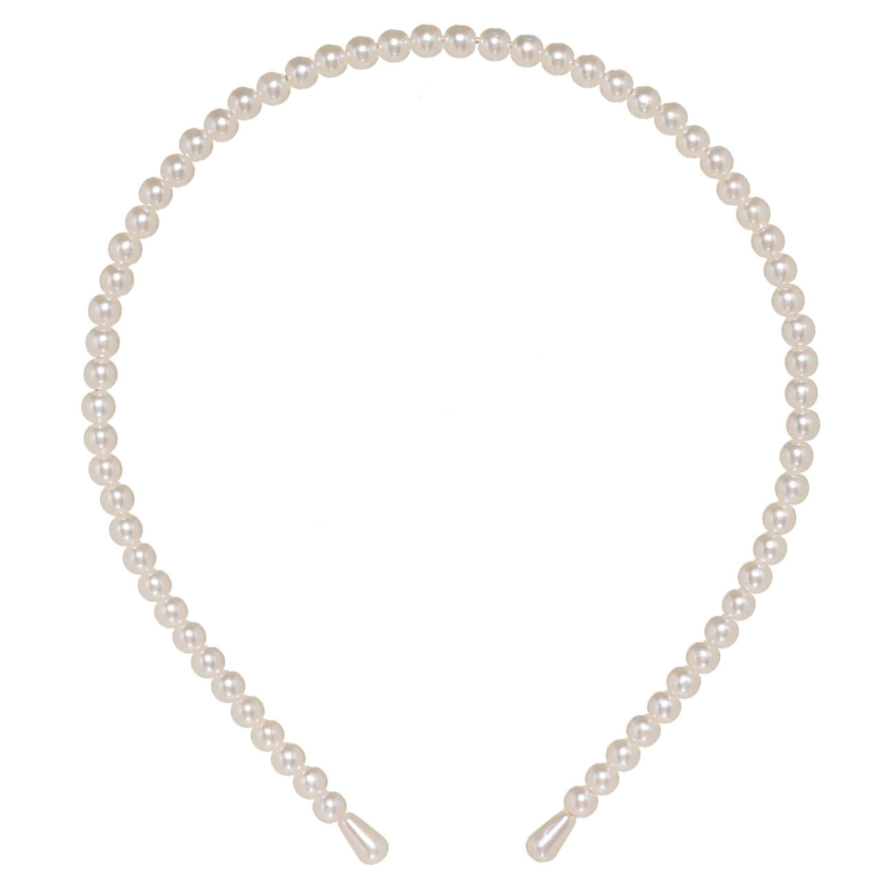 Hair band, 13x14 cm, plastic / metal, white, Beads, Hairstyle изображение № 1