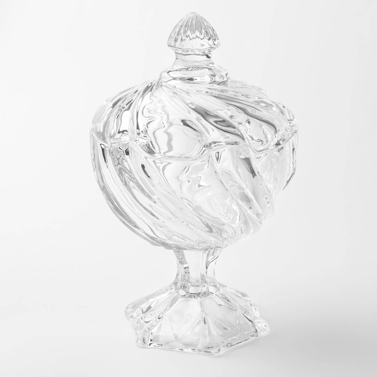 Candy bowl, 14x23 cm, 480 ml, on a leg, with a lid, glass R, Torsido изображение № 1
